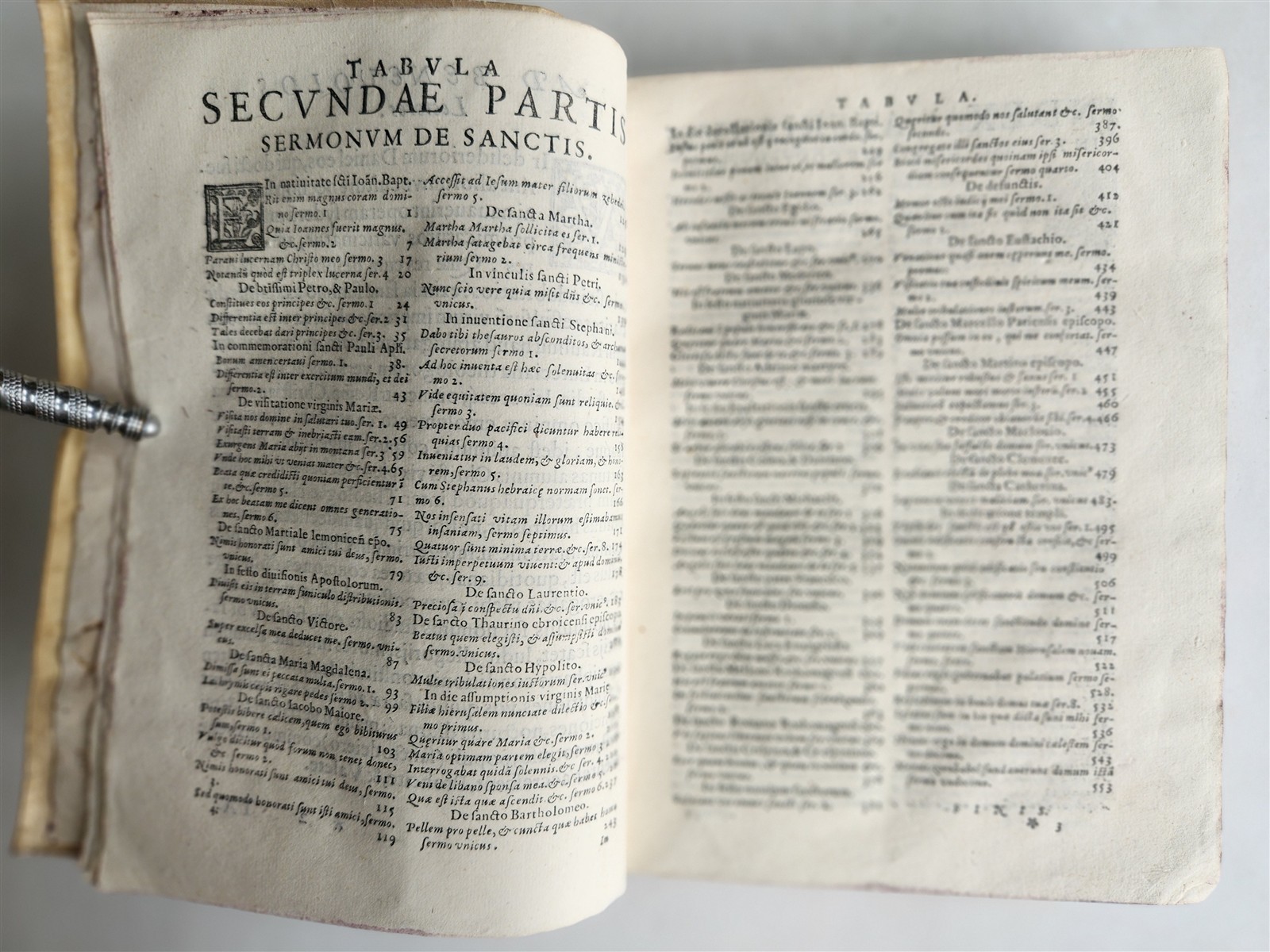 1576 SERMONUM de SANTIS by Johannes Raulin antique VELLUM BINDING