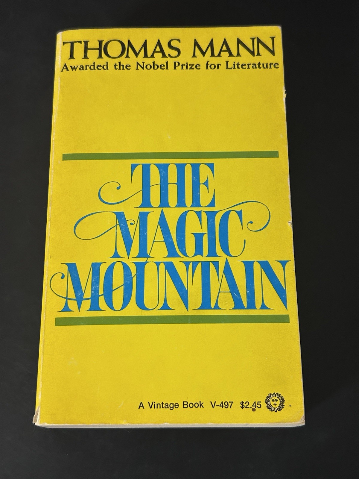 THE MAGIC MOUNTAIN / THOMAS MANN / 1969 1ST VINTAGE PAPERBACK V-497 / CLASSIC G+
