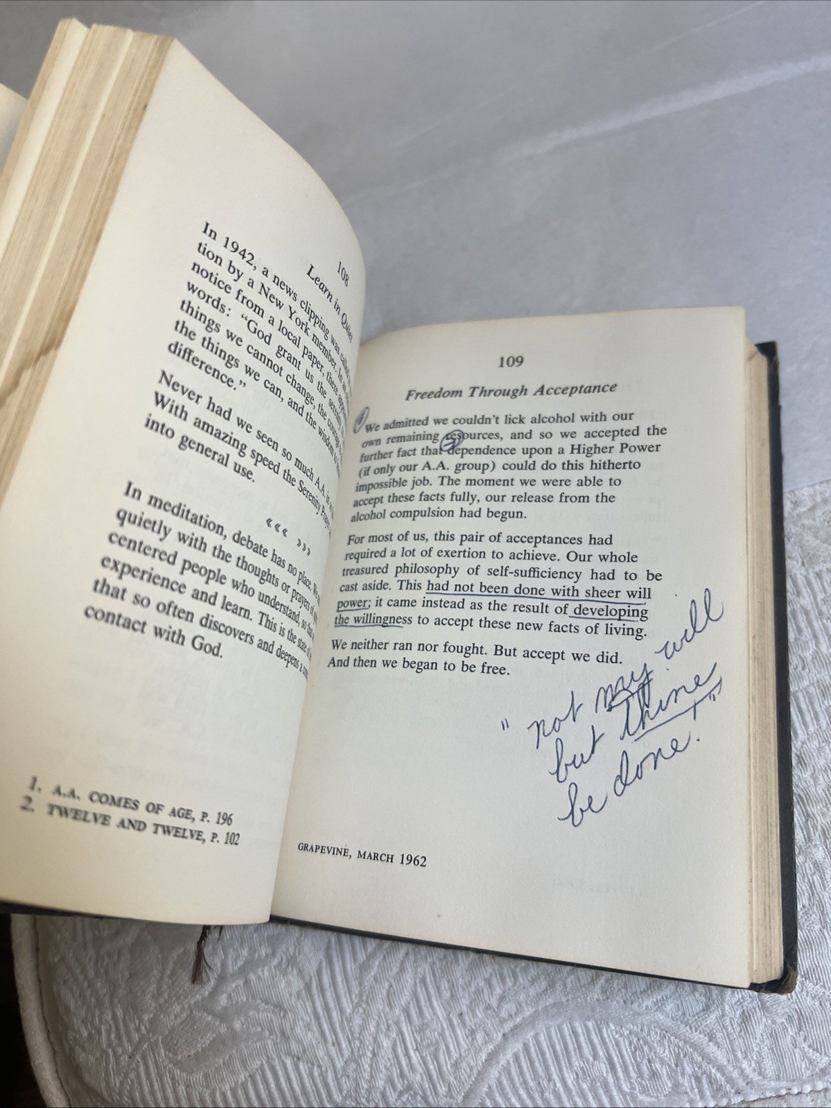 The A.A. Way Of Life A Reader By Bill 1967 Alcoholics Anonymous #H