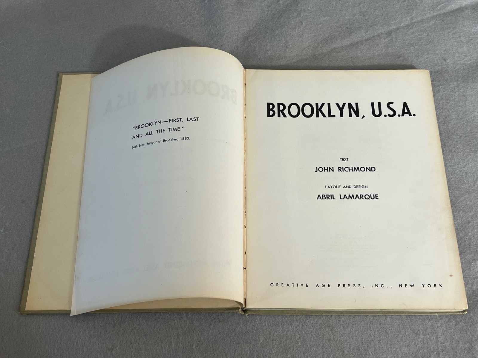Antique Brooklyn NYC Book John Richmond Illustrated Immediate Post WWII Era 1946