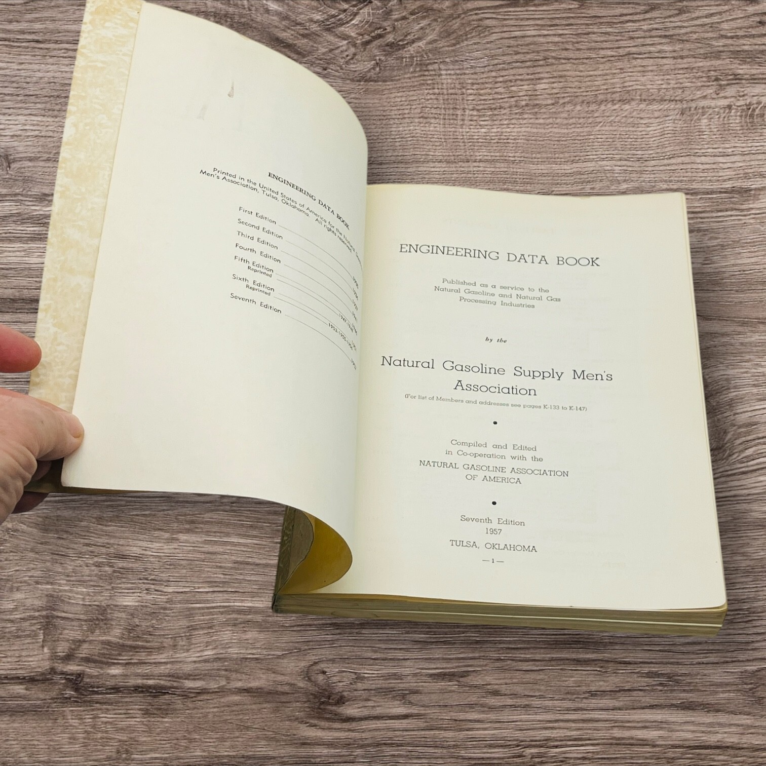 Engineering Data Book 1957 Phillips Petroleum Men’s Association Natural Gasoline