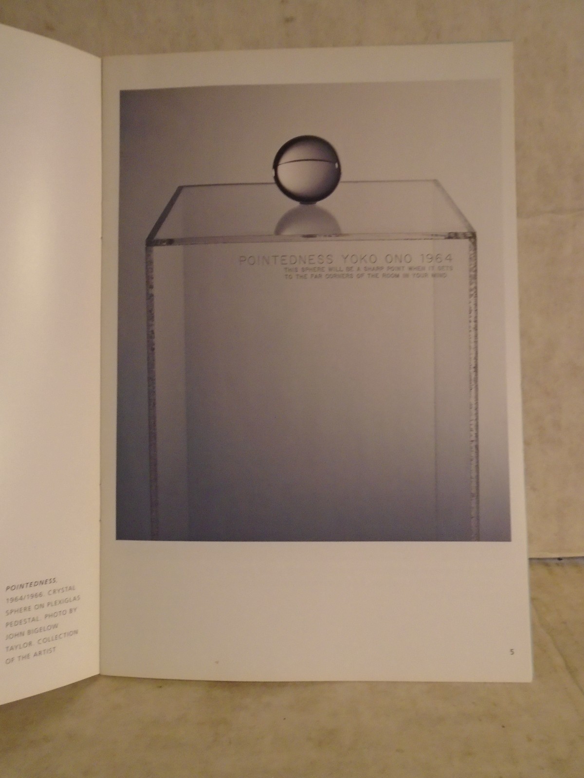Yoko Ono Japan Society Gallery Exhibition catalog. 2000/01. Yes Yoko Ono