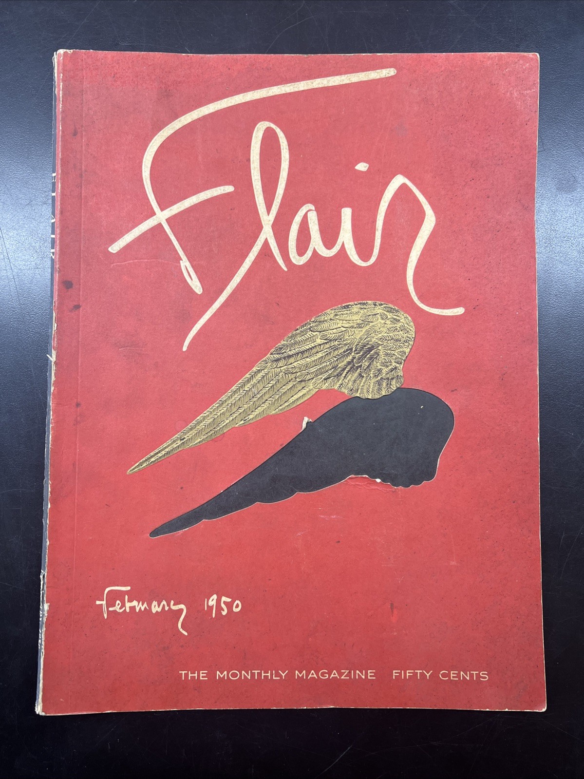 Vtg FLAIR MAGAZINE February 1950 First Issue Oversize Fashion Advertising Book