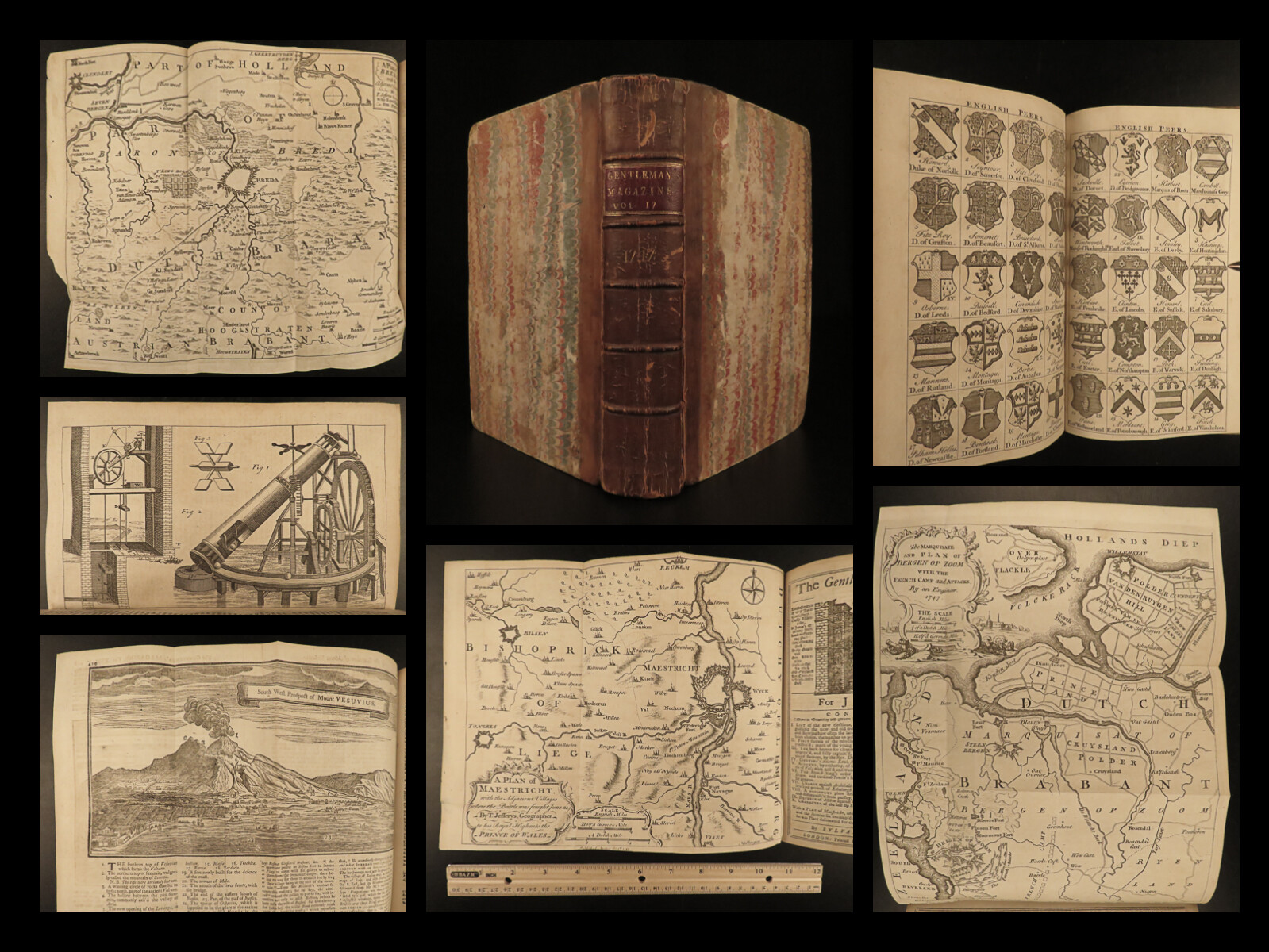 1747 Jacobite Rising Austrian Succession MAPS Pliny Vesuvius Electricity Lovat