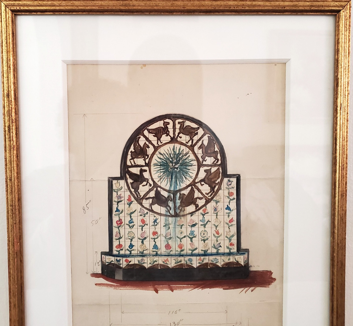 VINOL M.S. HANNELL ( 1896-1964) CHICAGO, ILL ARCHITECTURAL MODERN DRAWING SIGNED