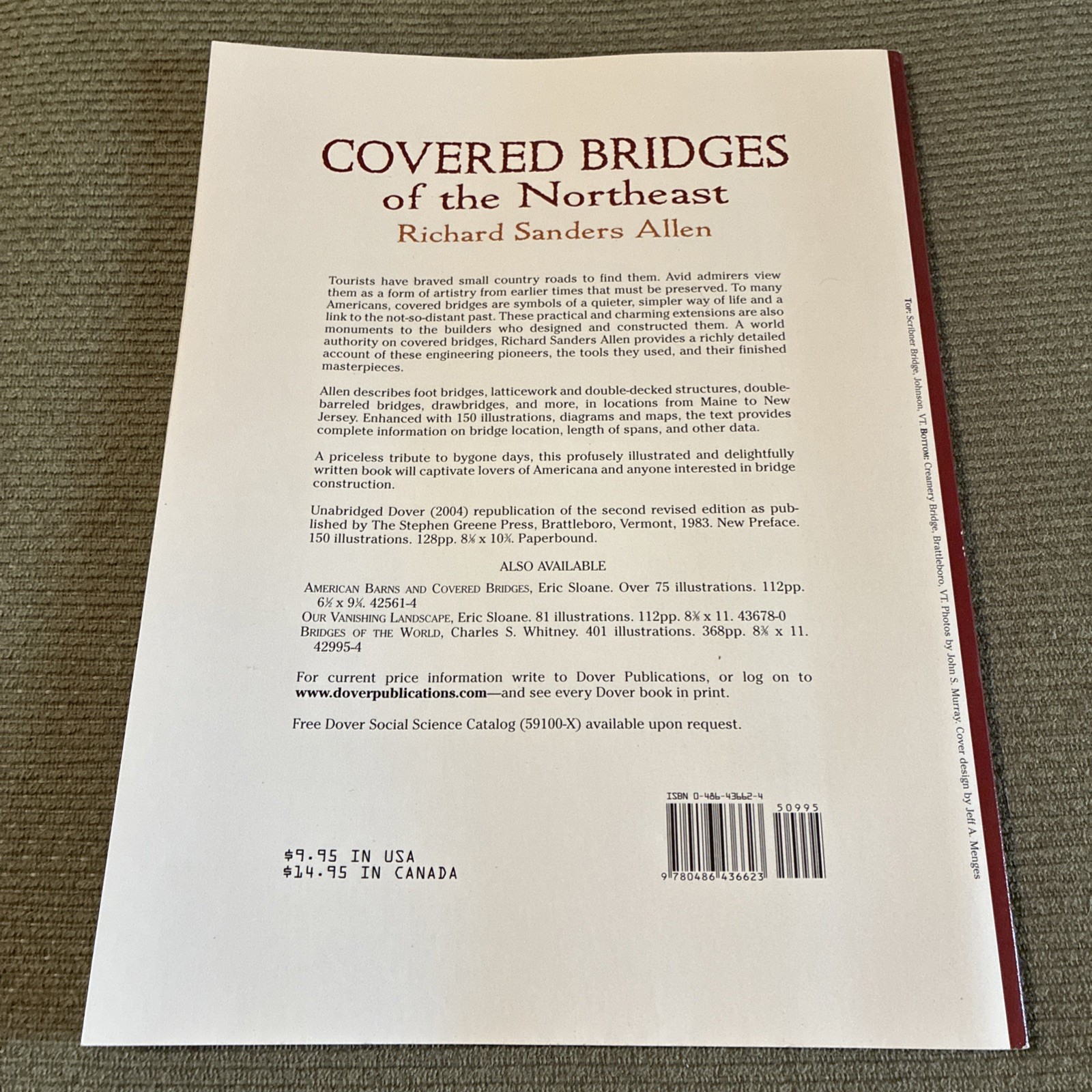 Covered Bridges of the Northeast RICHARD SANDERS ALLEN RURAL AMERICANA VERMONT