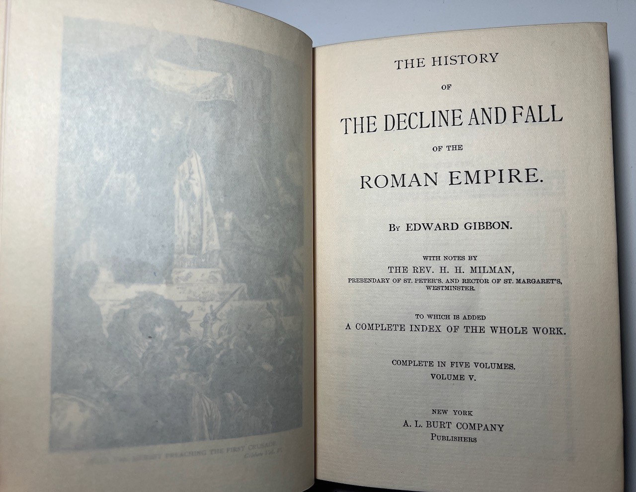 History Decline and Fall of the Roman Empire – Edward Gibbon 5 Vols Vintage