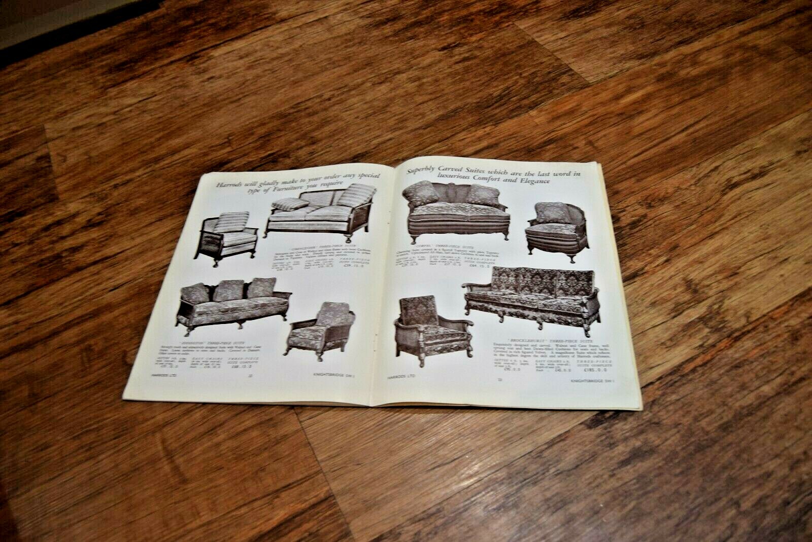 Vintage Harrods UPHOLSTERY / Furniture Catalogue Undated RARE – UK SELLER