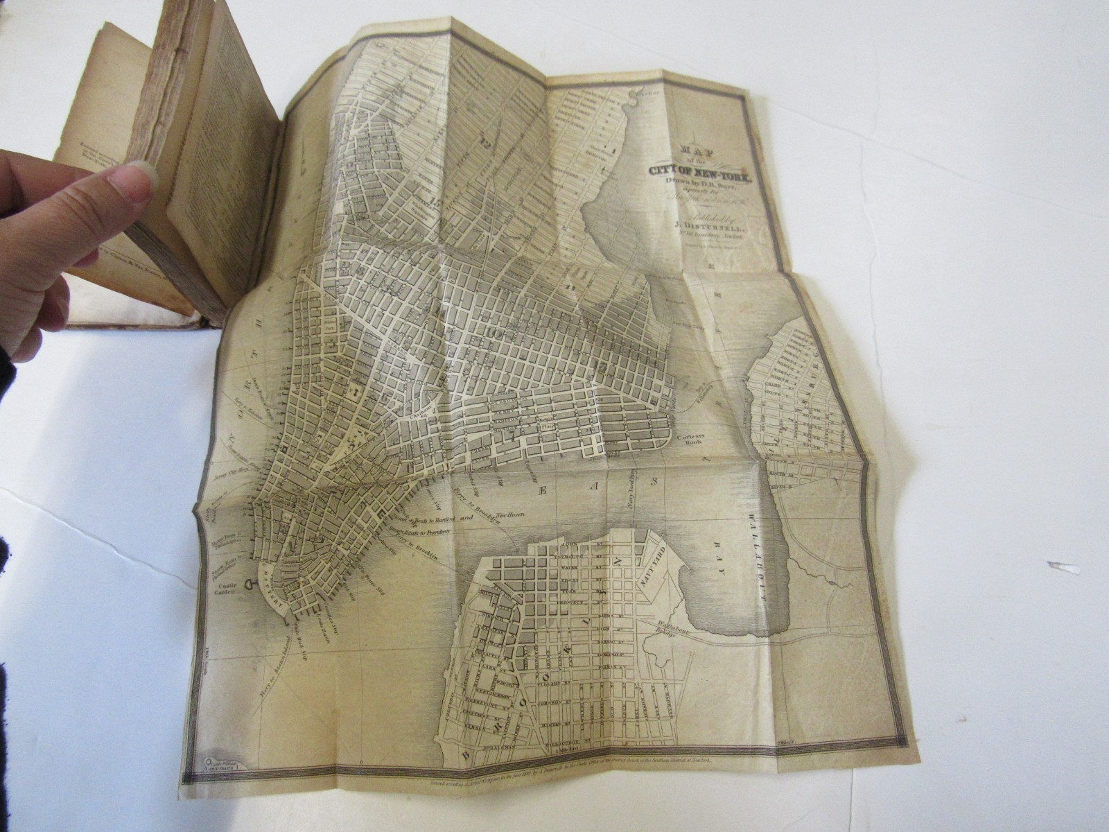 New York As It Is in 1833 & Citizen’s Advertising Directory w/ Fold Out Map