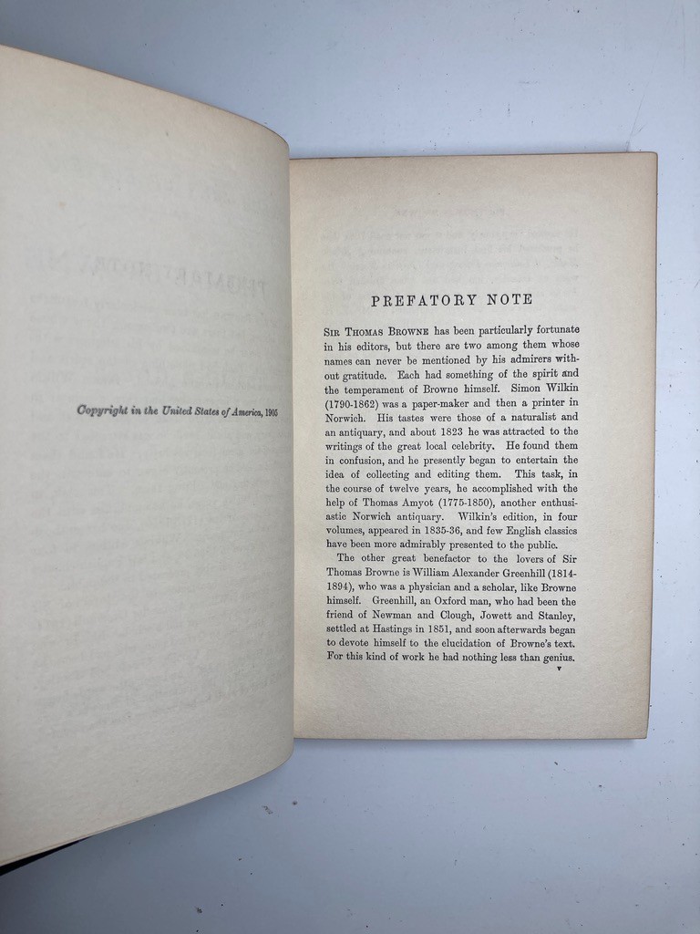 1905 Sir Thomas Browne Select Essays Rivière Morocco Leather Binding Gosse