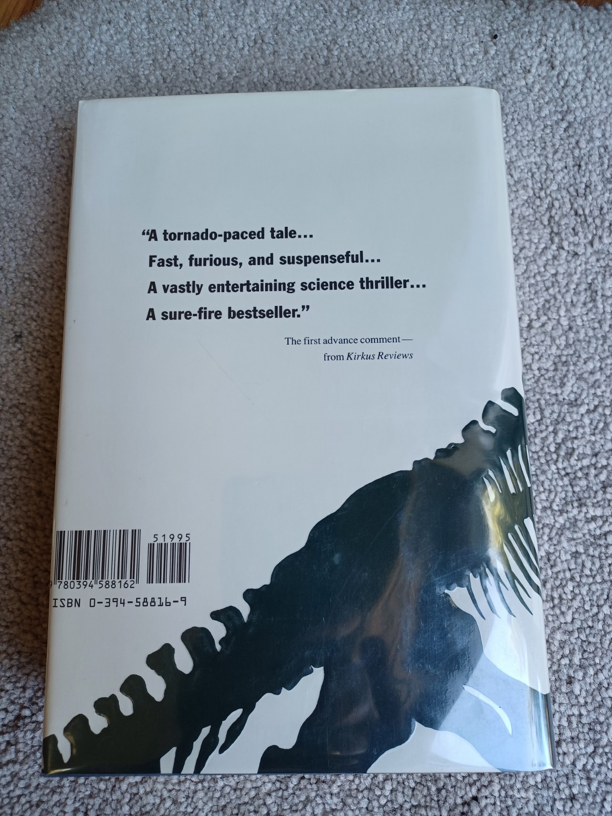 Jurassic Park first printing by Miachael Crichton in mint condition