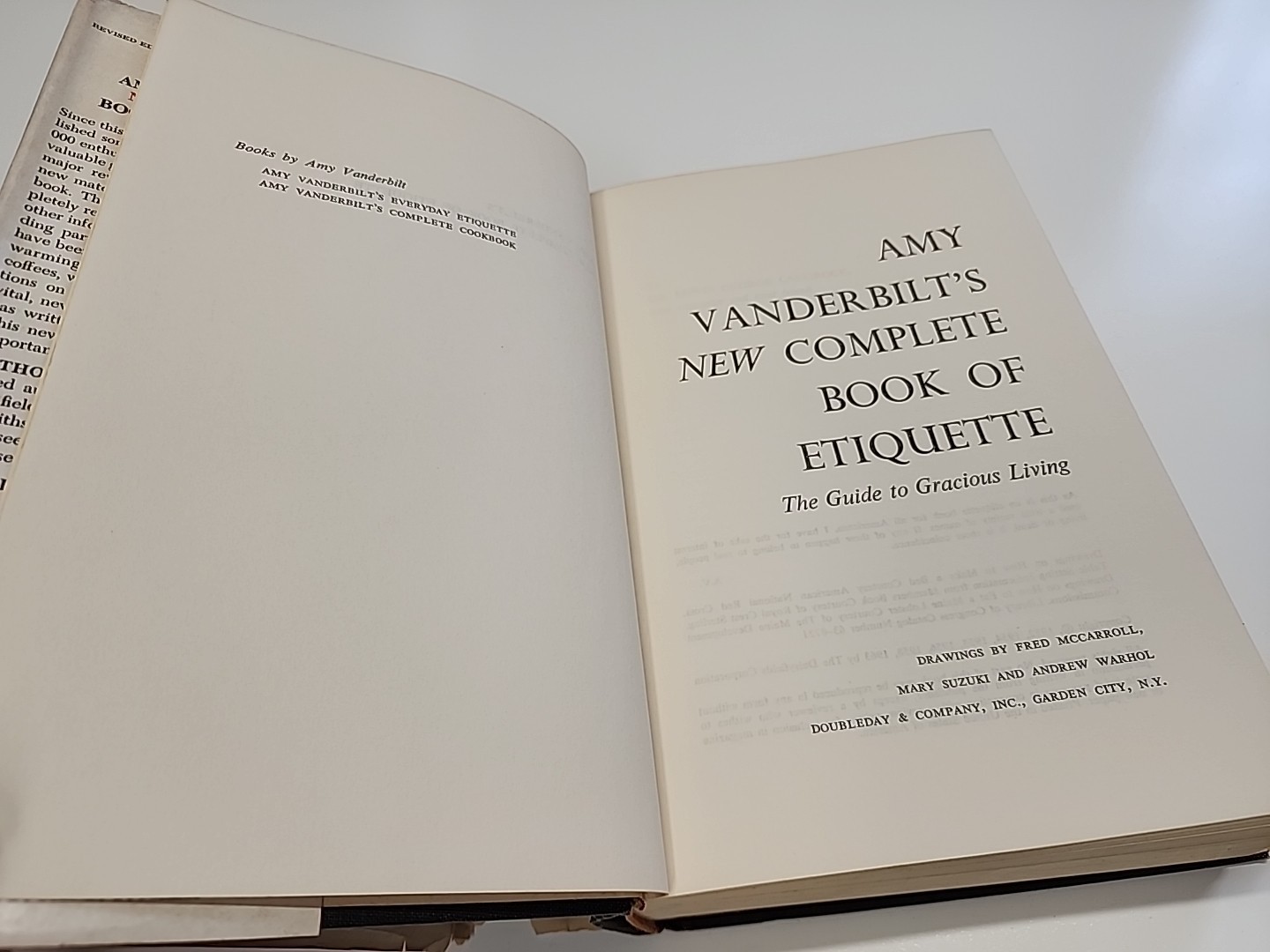 Amy Vanderbilt’s New Complete Book Of Etiquette 1963 Drawings By Andy Warhol VTG