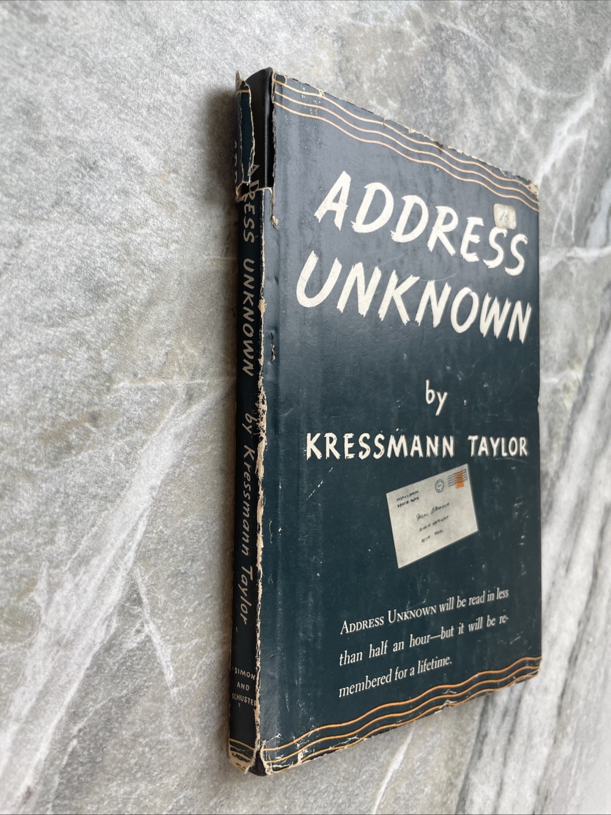 Address Unknown Kressmann Taylor HC DJ VTG 1939