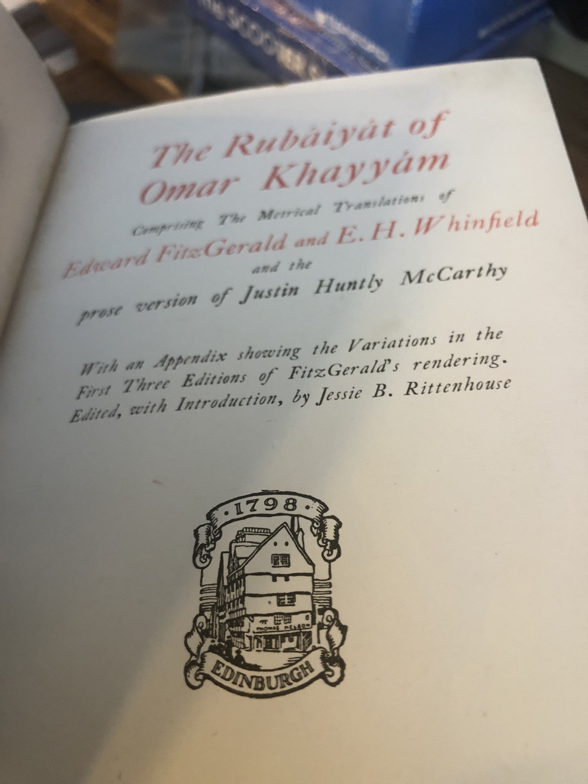 The Rubaiyat of Omar Khayyam 1900, FitzGerald & Whinfield, Thomas Nelson