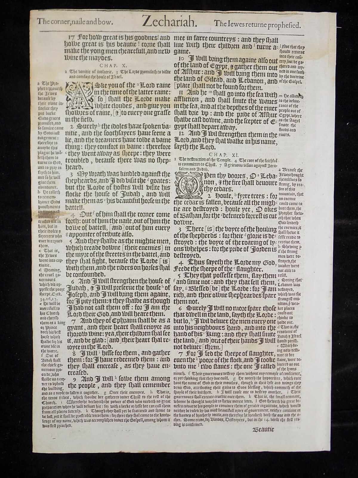 1583 Noblest Geneva Bible Folio- Book of Zechariah- YOU PICK