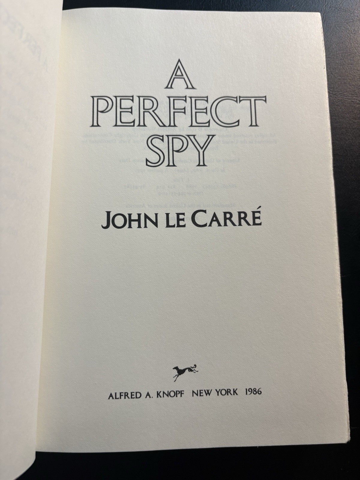 A Perfect Spy John le Carre 1986 Knopf Vintage First Edition HC DJ Spy Thriller