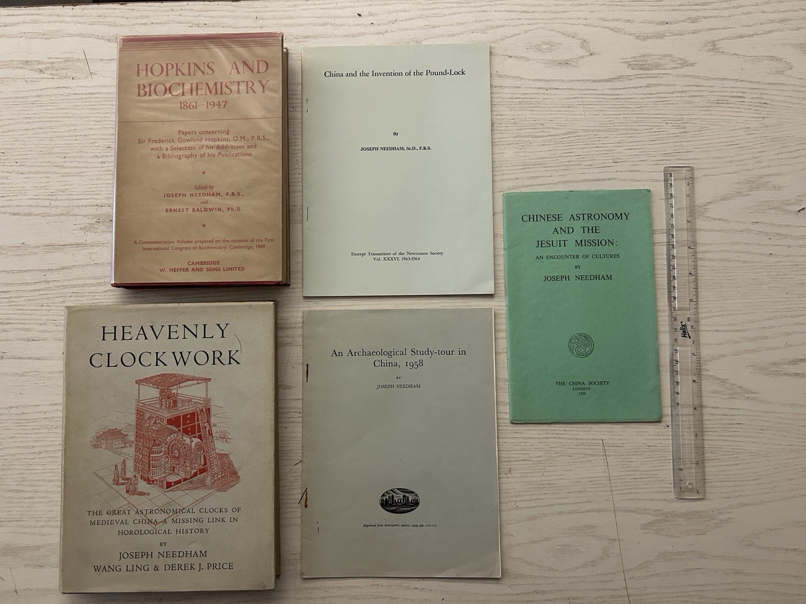 Two Books And Three Offprints On Chinese Science By Joseph Needham