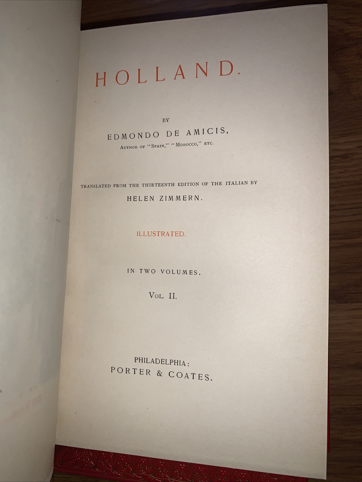 Holland by Edmondo De Amicis 2 Volumes Illustrated 1894 w/ Dust Jacket