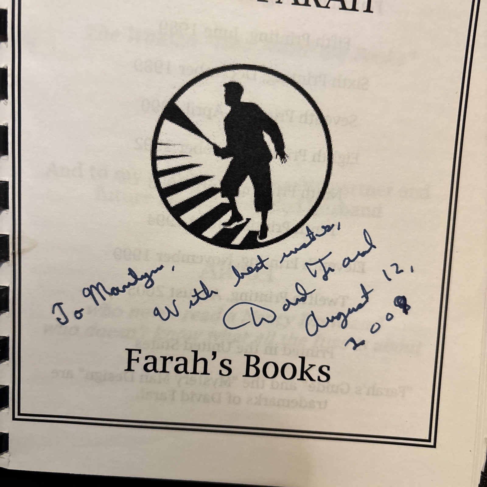 Farah’s Guide (12th printing) by David Farah SIGNED Nancy Drew Spiral Bound
