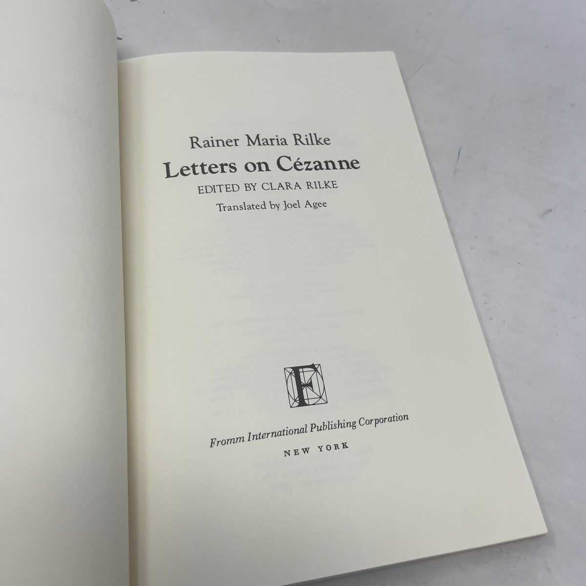 Letters on Cézanne by Rainer Maria Rilke PB 2nd Edition Like New 1986