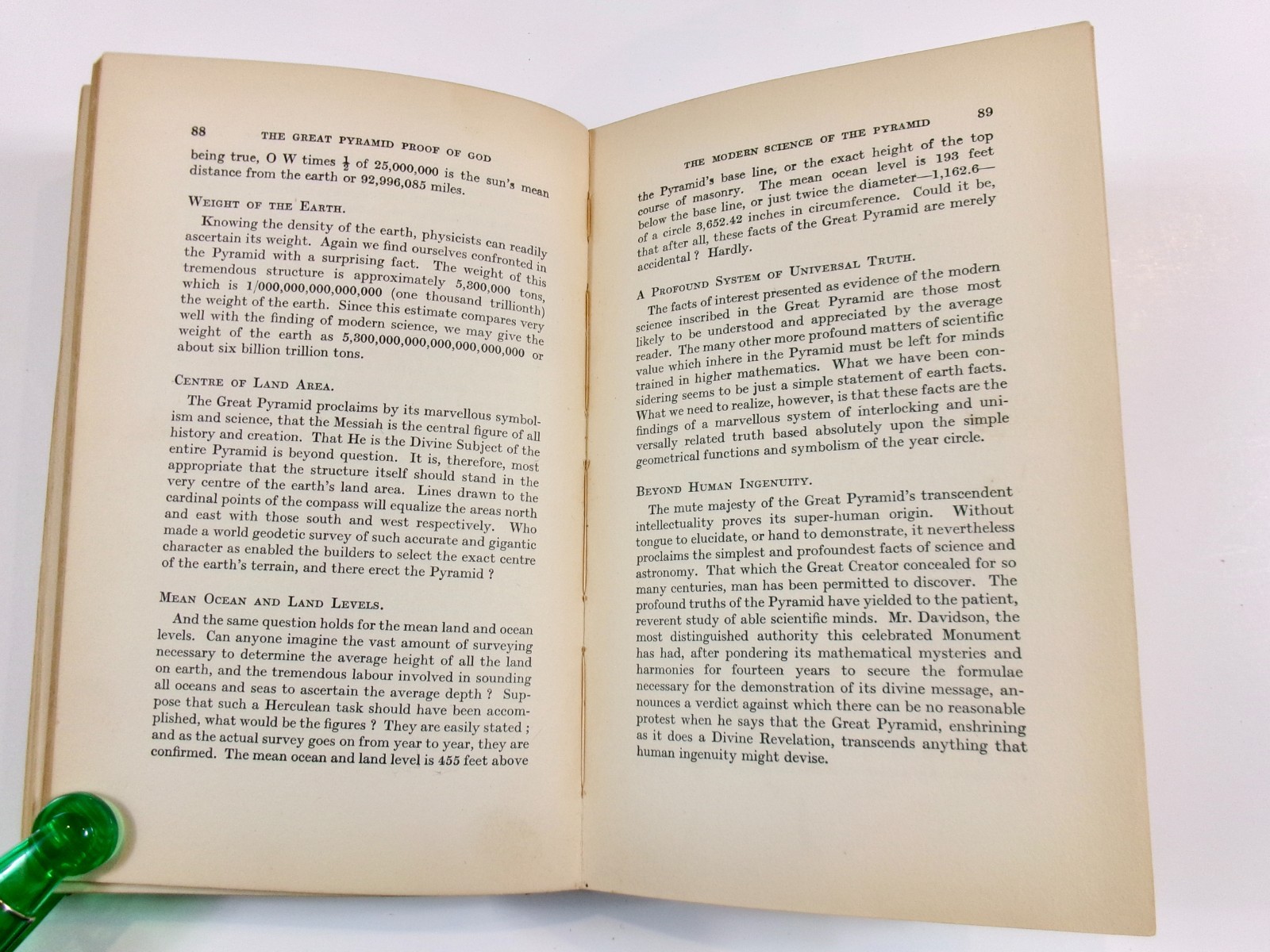 1932 The Great Pyramid as Proof of God, Astronomical Timing, 1st Ed.