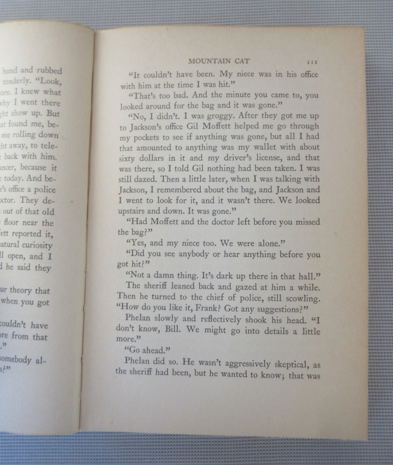 MOUNTAIN CAT by Rex Stout 1939 Farrar & Rinehart 1st Edition 1st Print