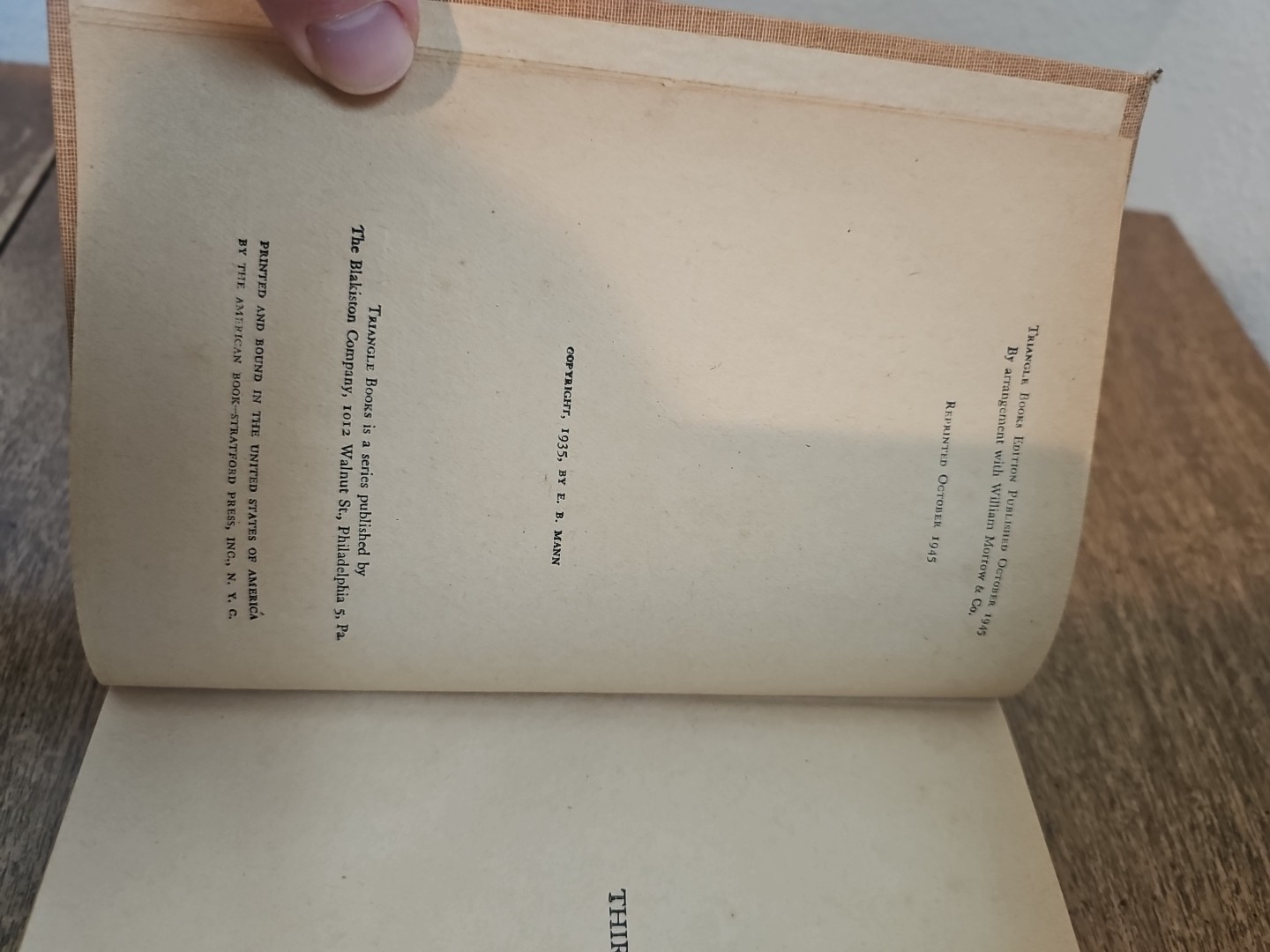 E.B. Mann Thirsty Range (1935) Vintage Western Triangle Books Hardcover Book