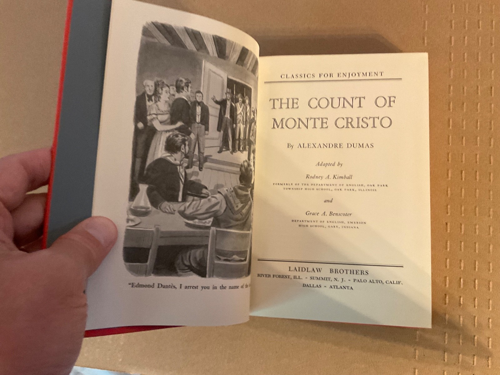 Vintage The Count of Monte Cristo Alexandre Dumas Hard Cover Red 1958 Adventure