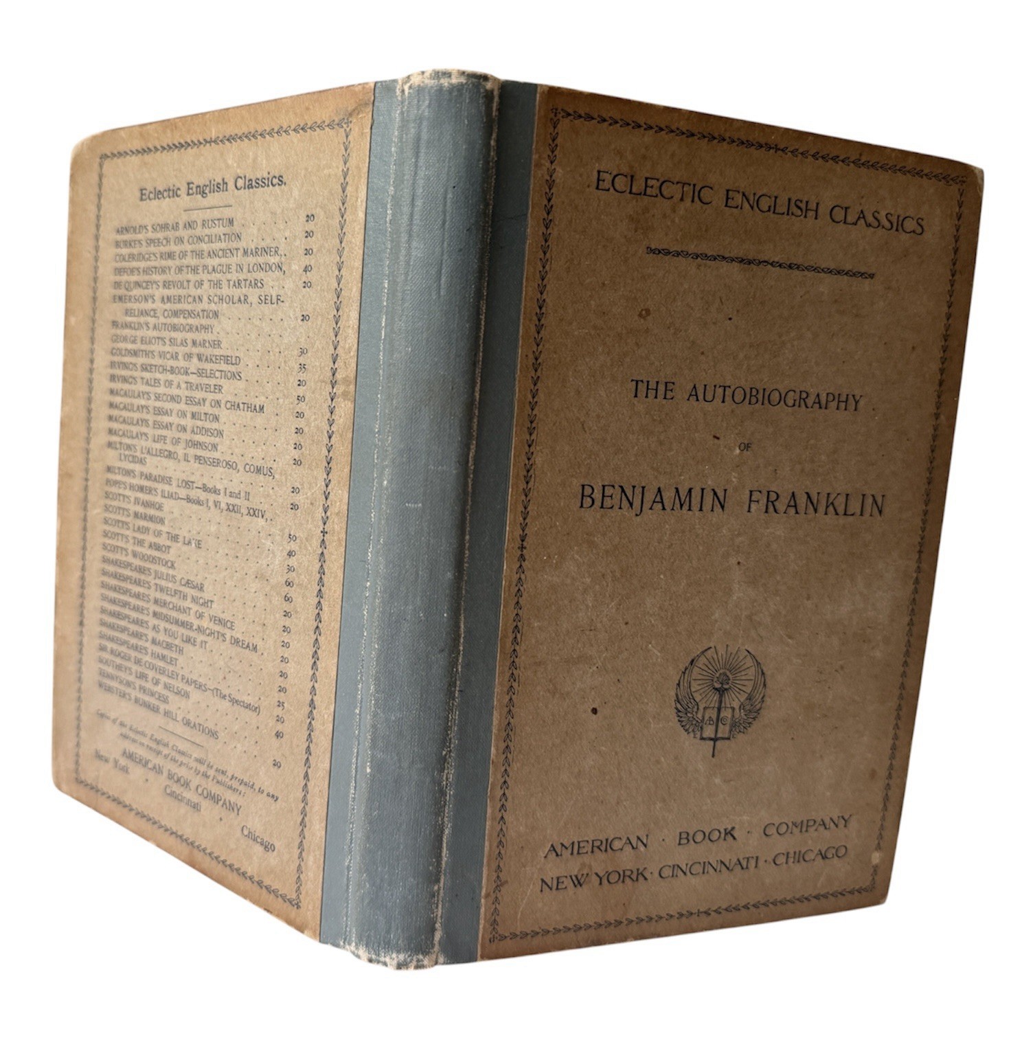 1896 Autobiography Of Benjamin Franklin Eclectic English Classics HC