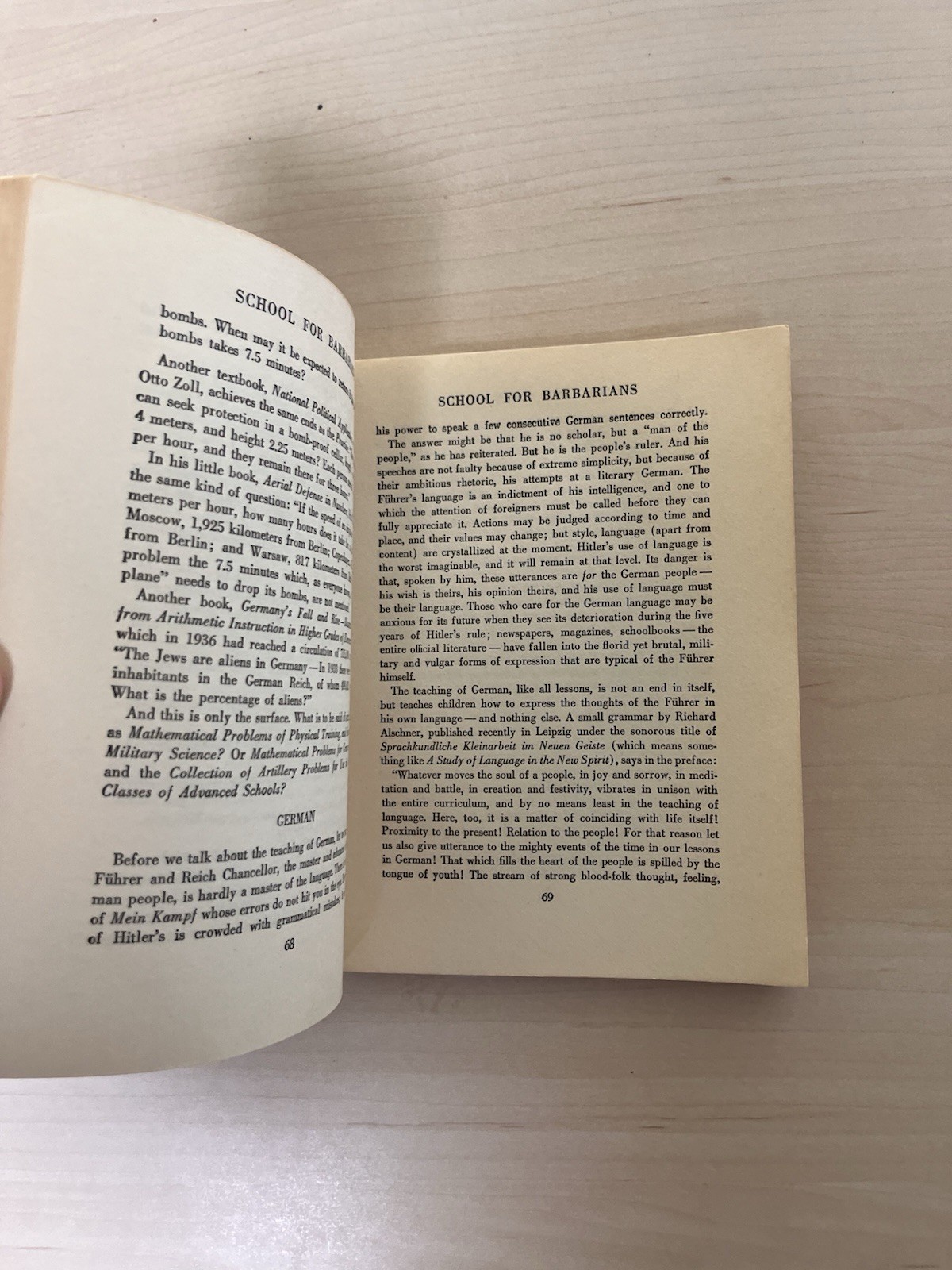 1938 School For Barbarians Education Under The Nazis By Erika Mann Original Pb