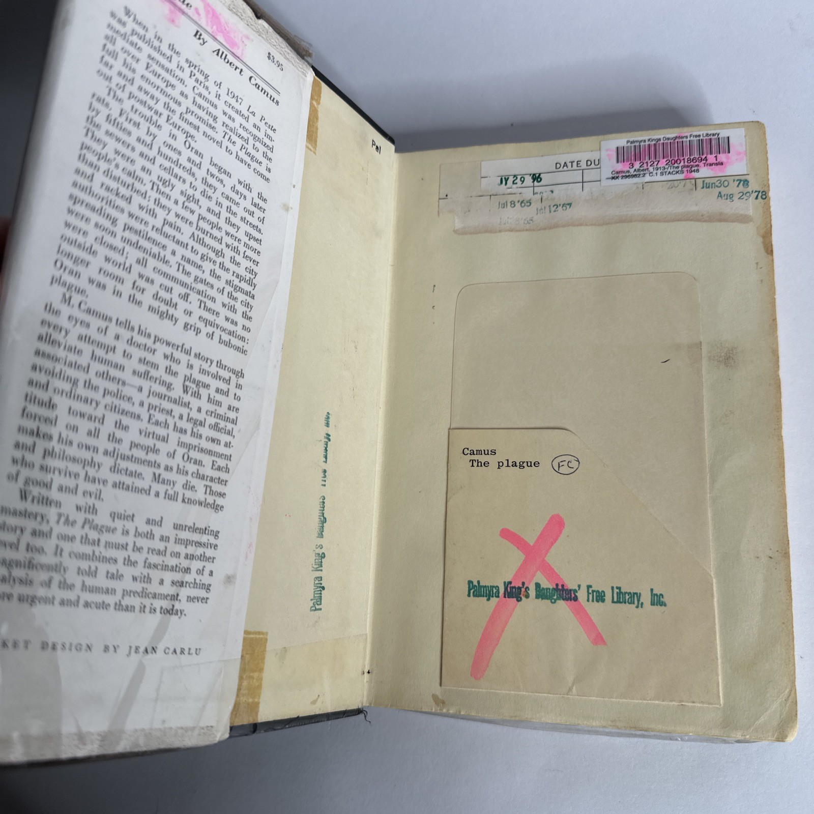 Albert Camus The Plague HC First Edition/13th Printing Rare 1962