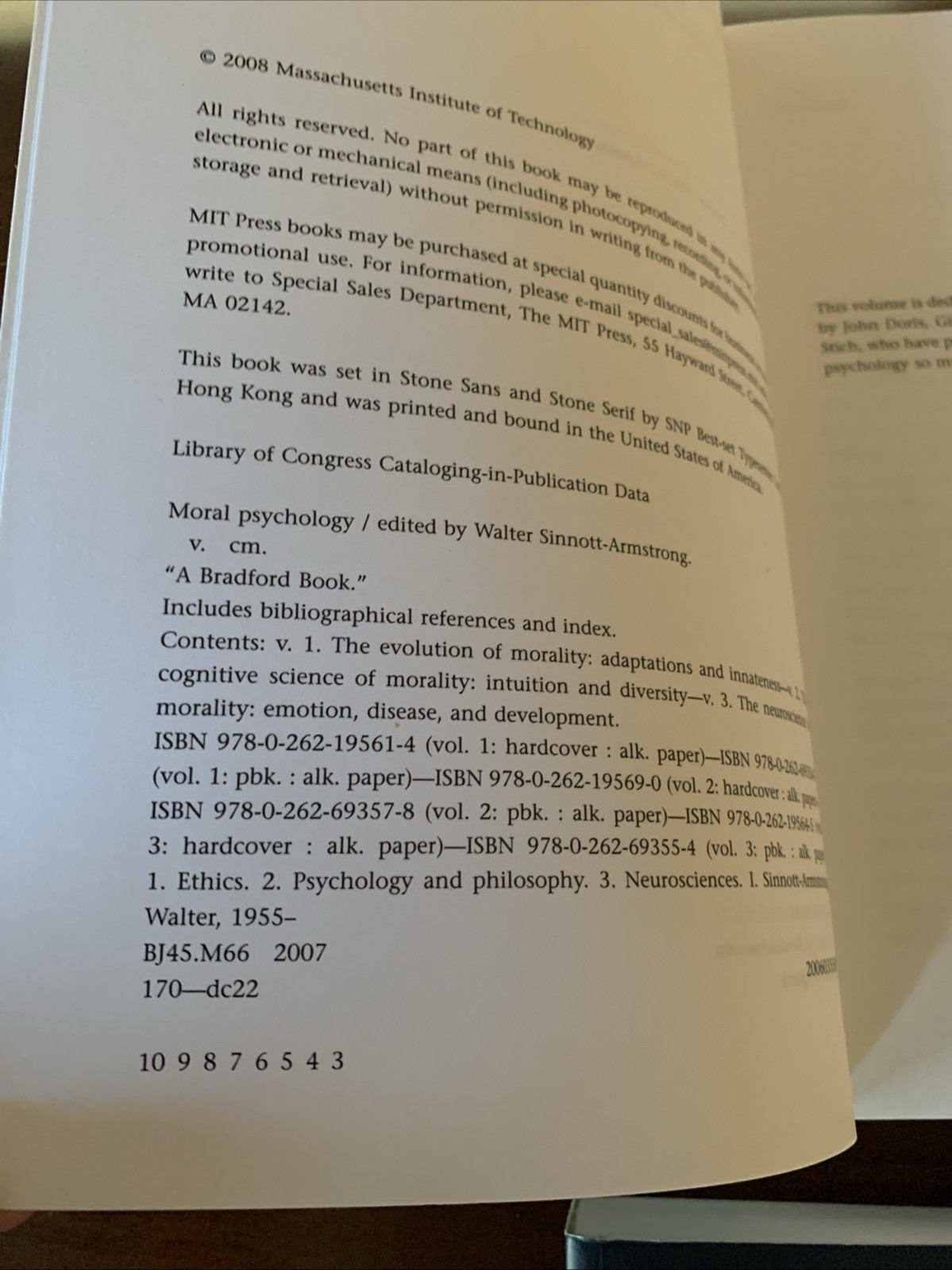Moral Psychology 4 Volumes Set By MIT Press Editor Walter Sinnot Armstrong PB NM