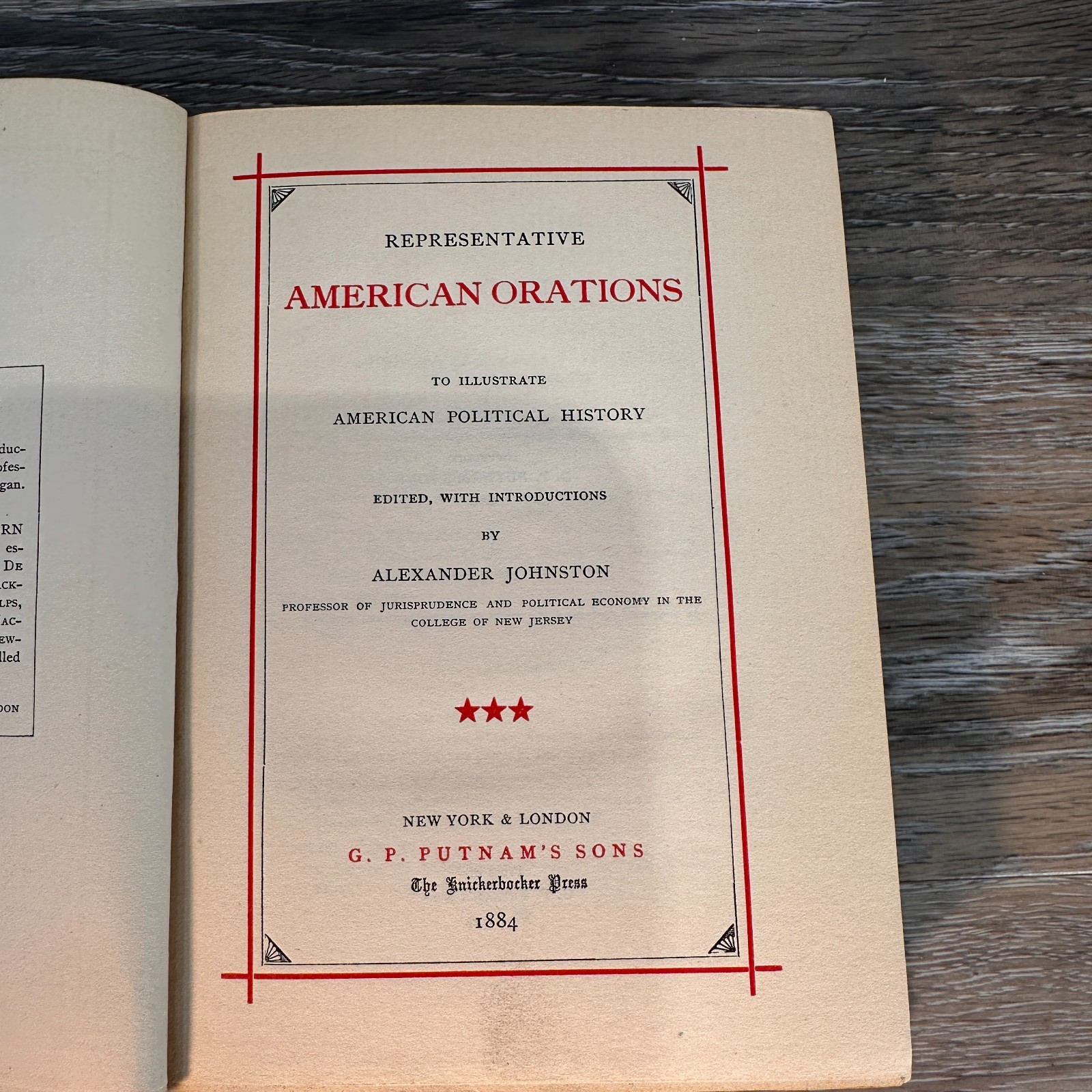 American Orations American Political History Book 1884 Lincoln, Douglas & More