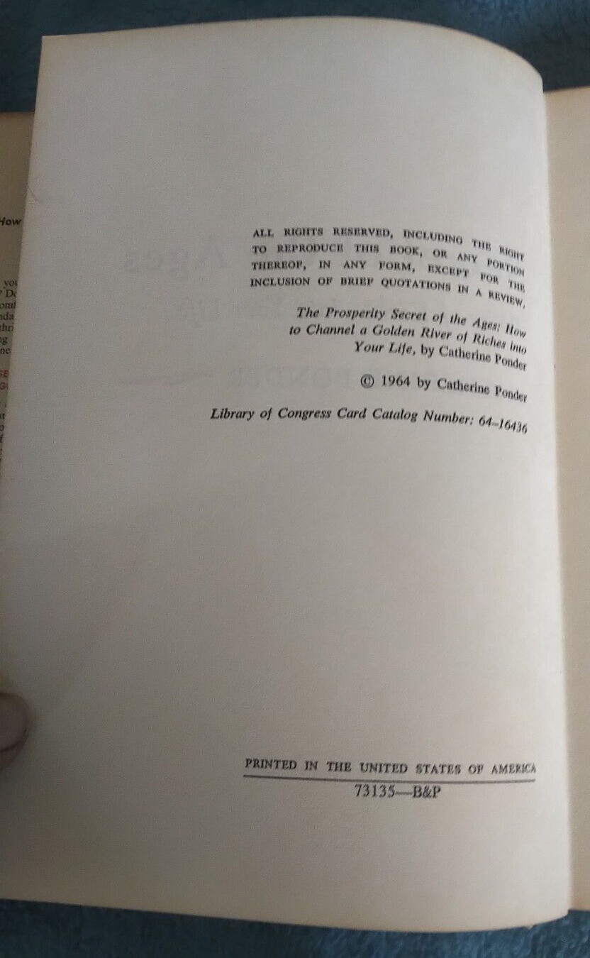 The Prosperity Secret of the Ages – Catherine Ponder-RARE 1st Edition -Self-Help
