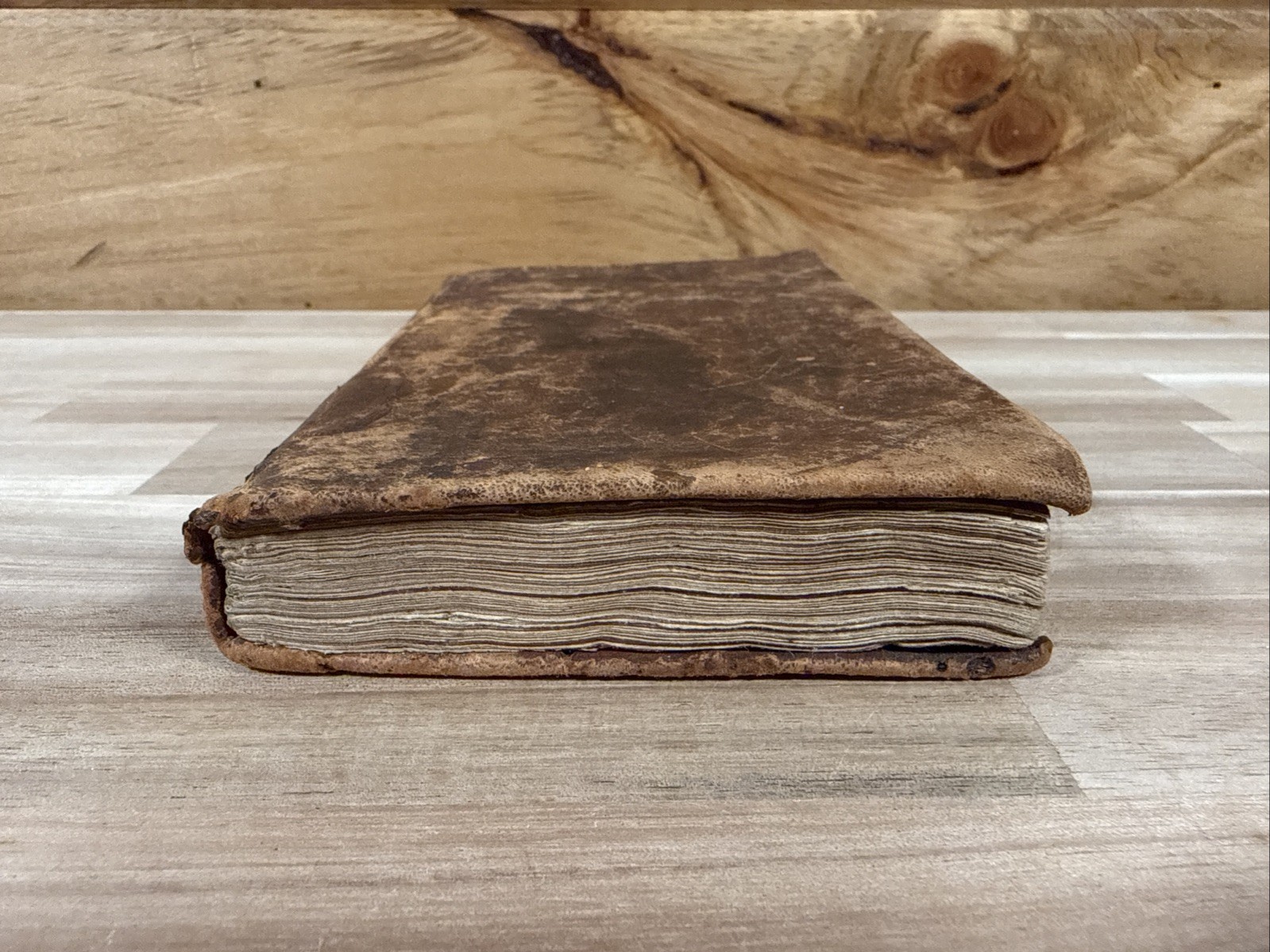1843 NEW TESTAMENT rare WELLS-RIVER vermont IRA WHITE leather ANTIQUE old