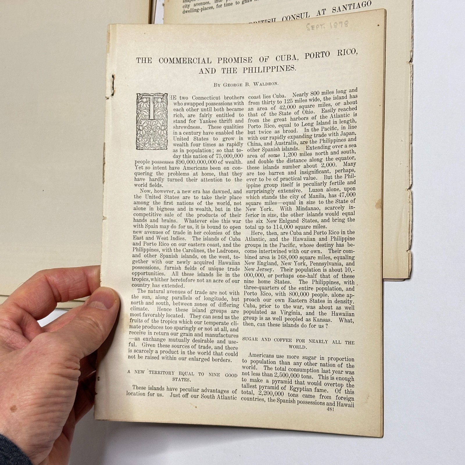 1898 McClure’s Magazine Spanish-American War Disbound Articles (Lot of 14)
