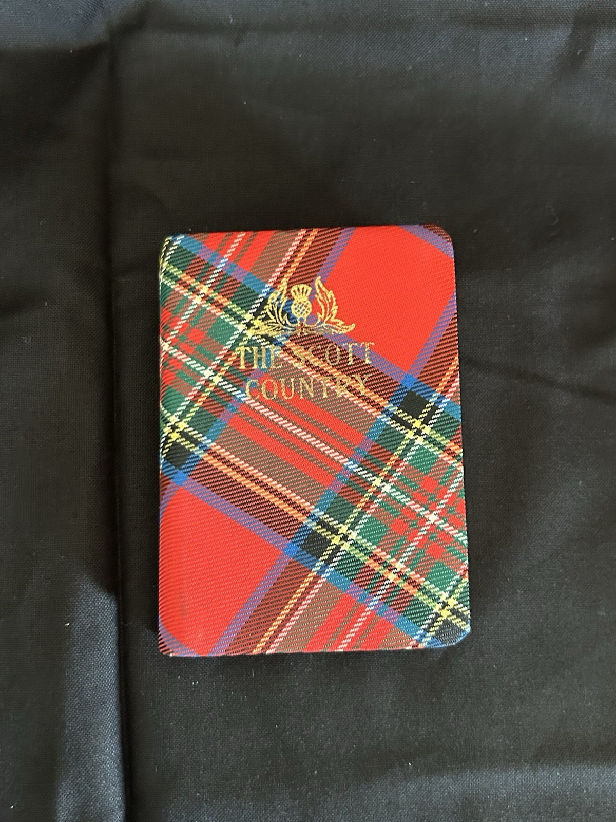 Lot 3 Rare Antique Miniature Thistle Library Silk Tartan Covered Scottish Books