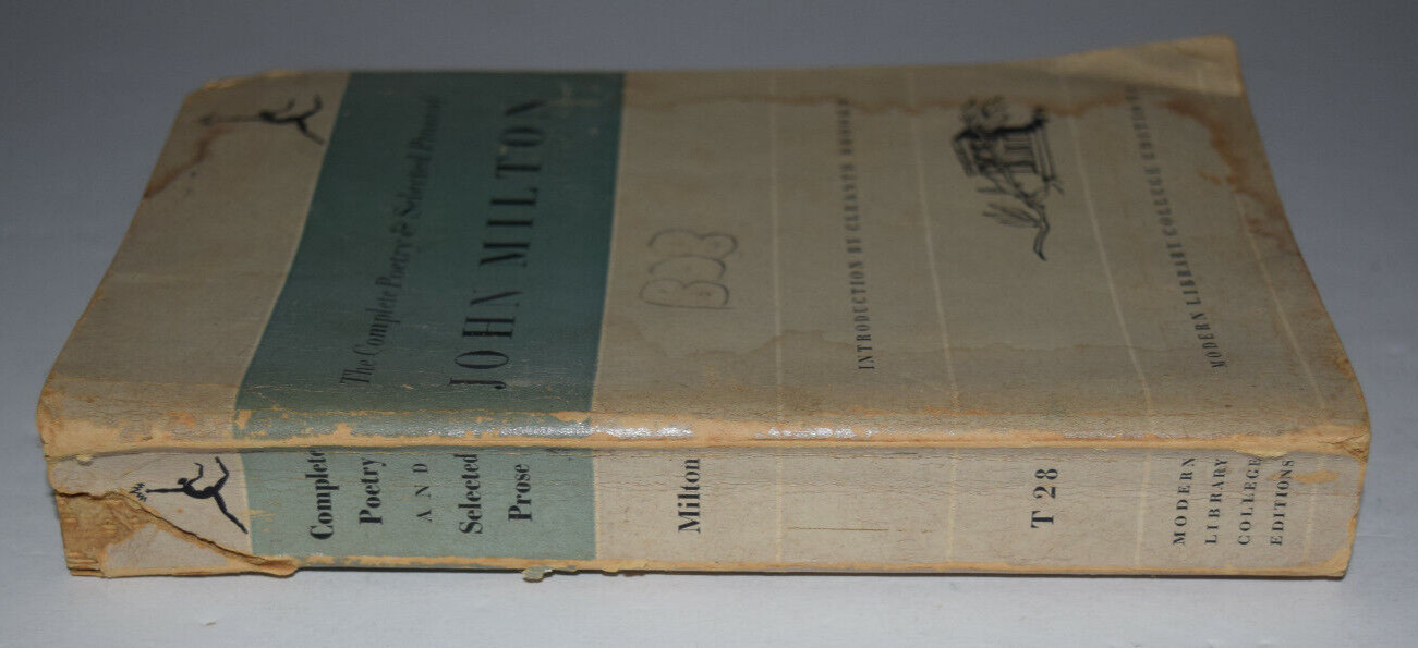 John Milton COMPLETE POETRY AND SELECTED PROSE OF JOHN MILTON Modern Lib. Edit.
