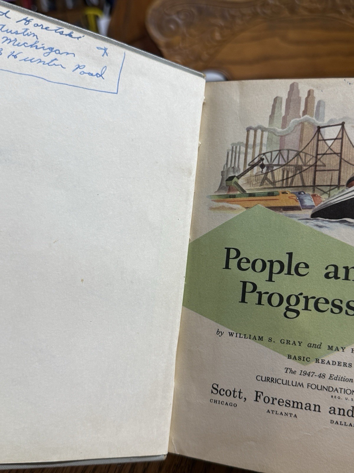 Vtg 1947 People and Progress Basic Reader Scott Foresman School Textbook 480 Pg