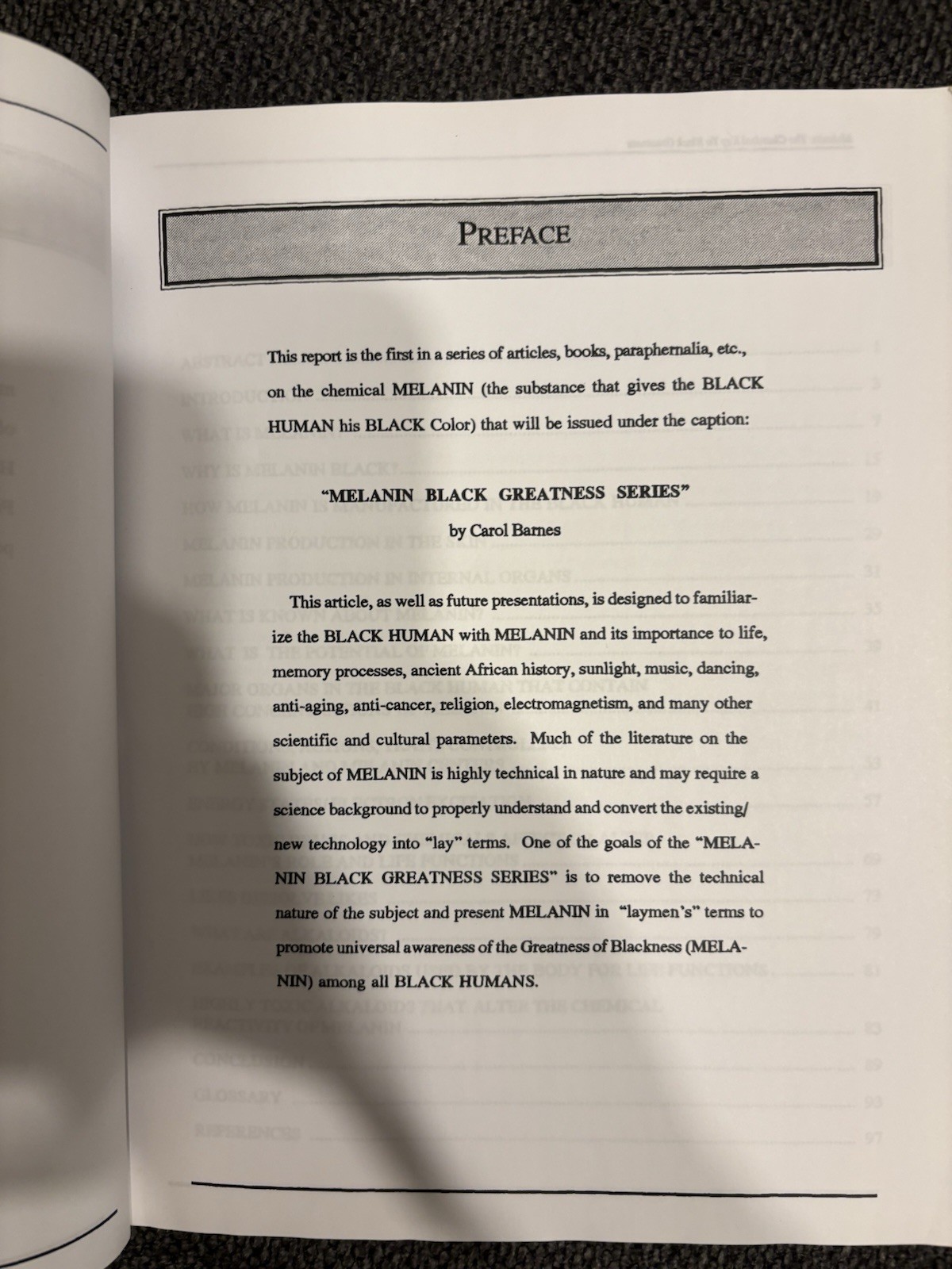 Carol Barnes Melanin The Chemical Key to Black Greatness1988 First Printing
