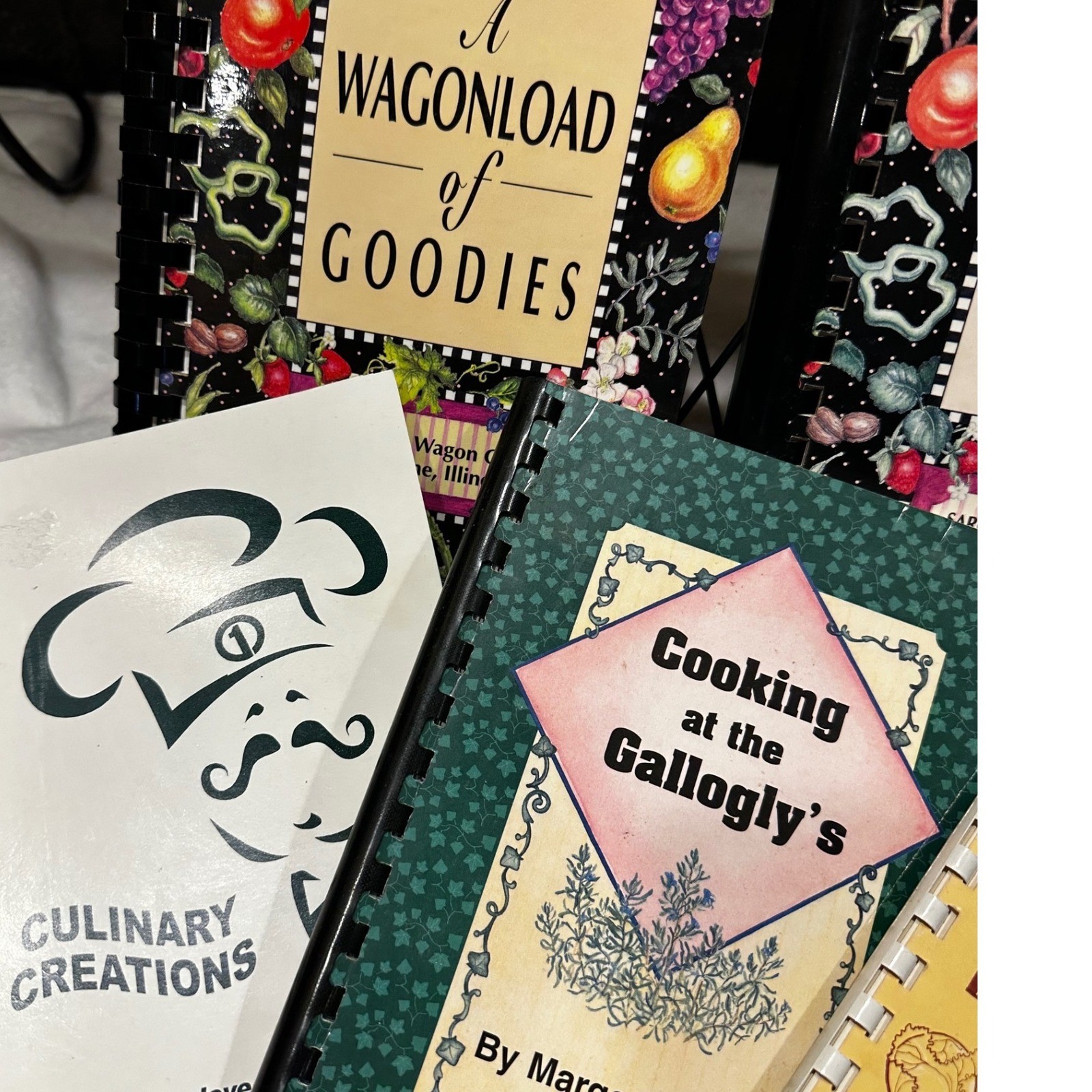 Morris Press Vintage Community Cookbooks Lot of 6 Spiral Bound 1965-2000 Good