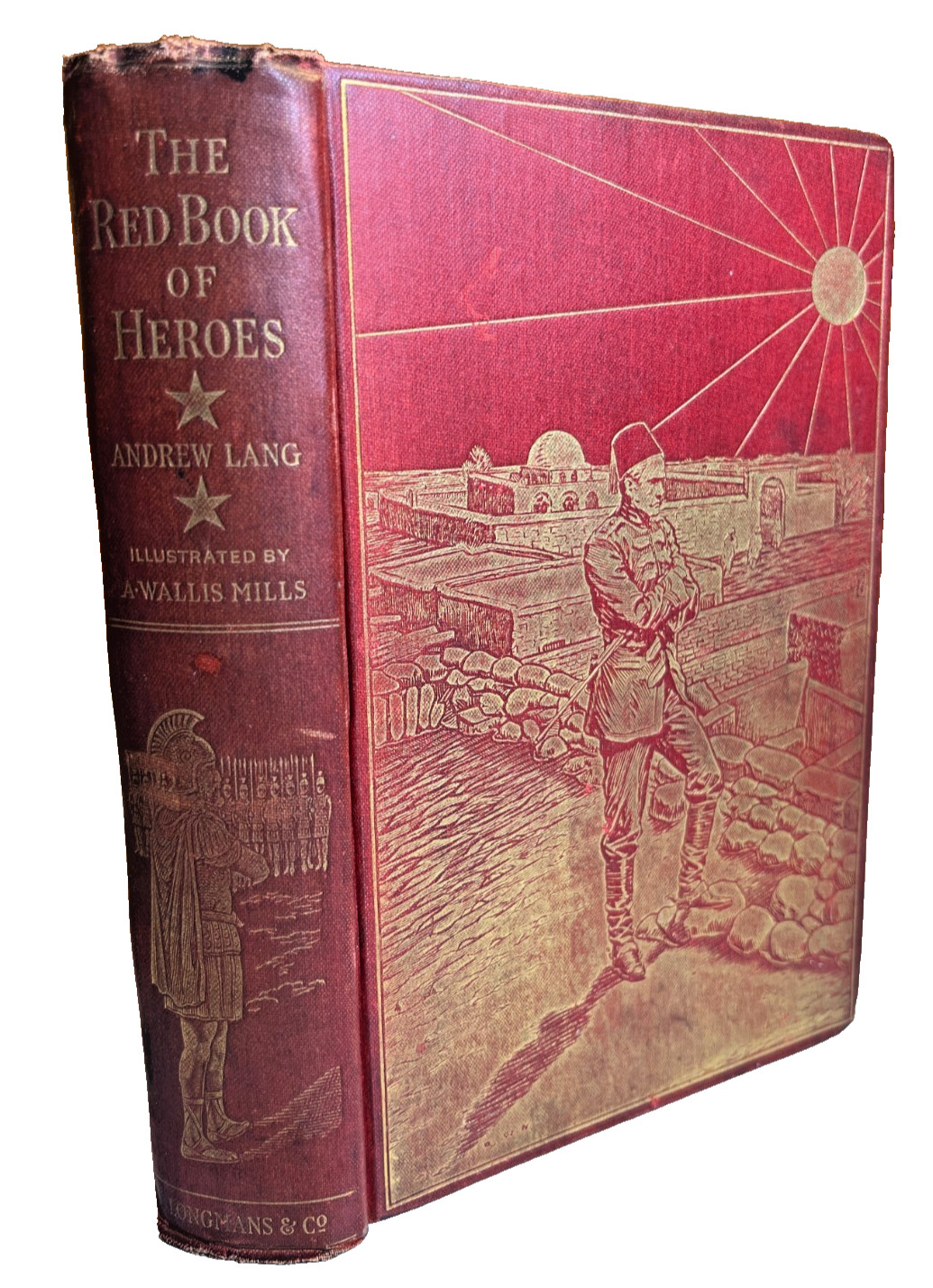Antique 1909 RED BOOK o HEROS Andrew Lang 1st Ed Ornate Gilt Embossed Victorian