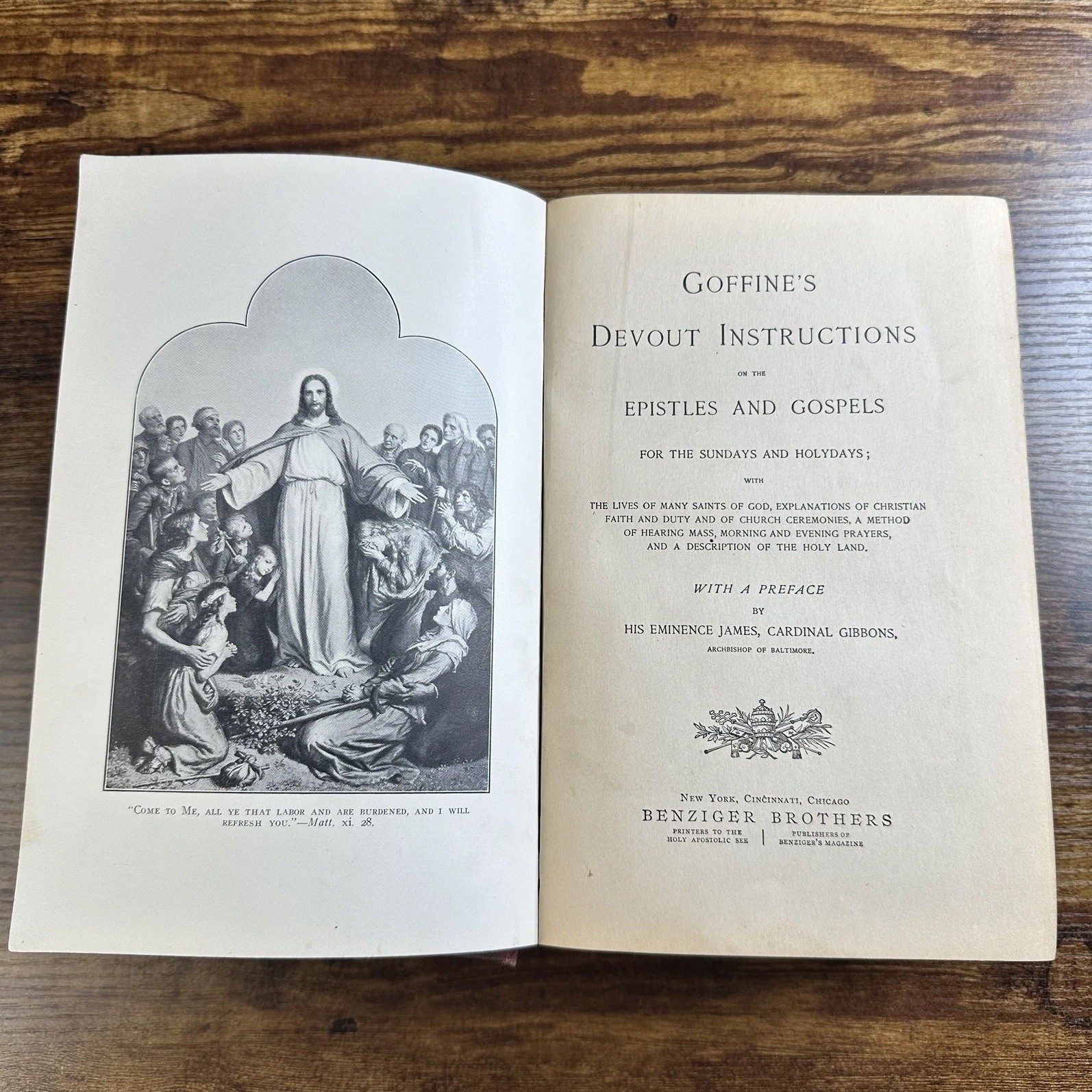 Antique 1896 Goffine’s Devout Instructions Epistles Gospels Catholic Book