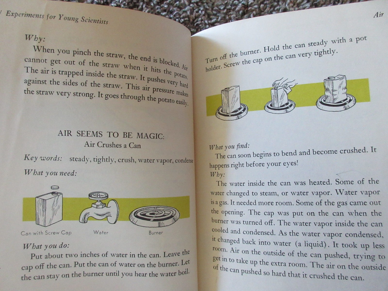 Experiments for Young Scientists (1964) by Jimmy Stockard, Jr – Hardcover 1st Ed