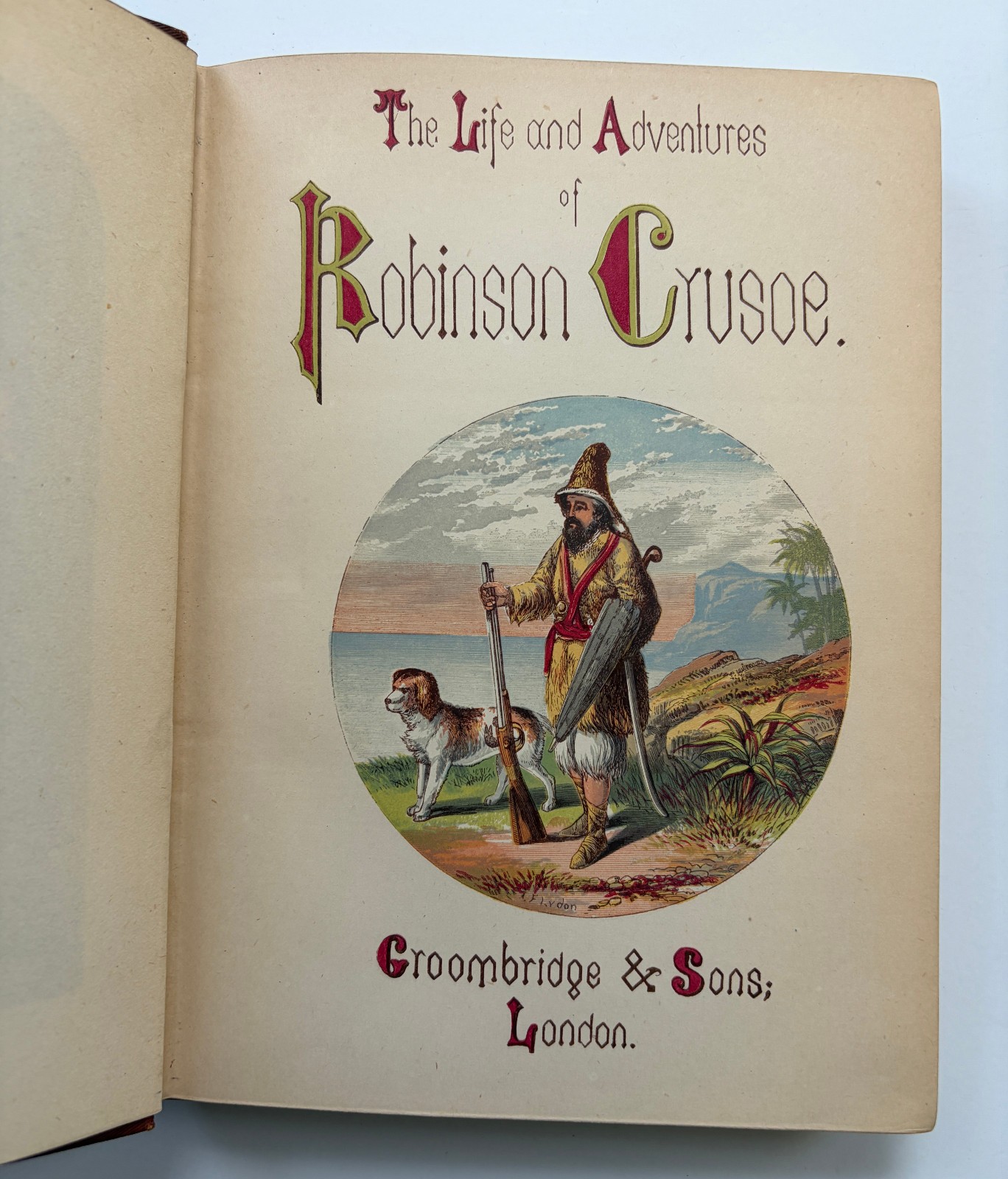 Robinson Crusoe Daniel De Foe 1800s Antique Book