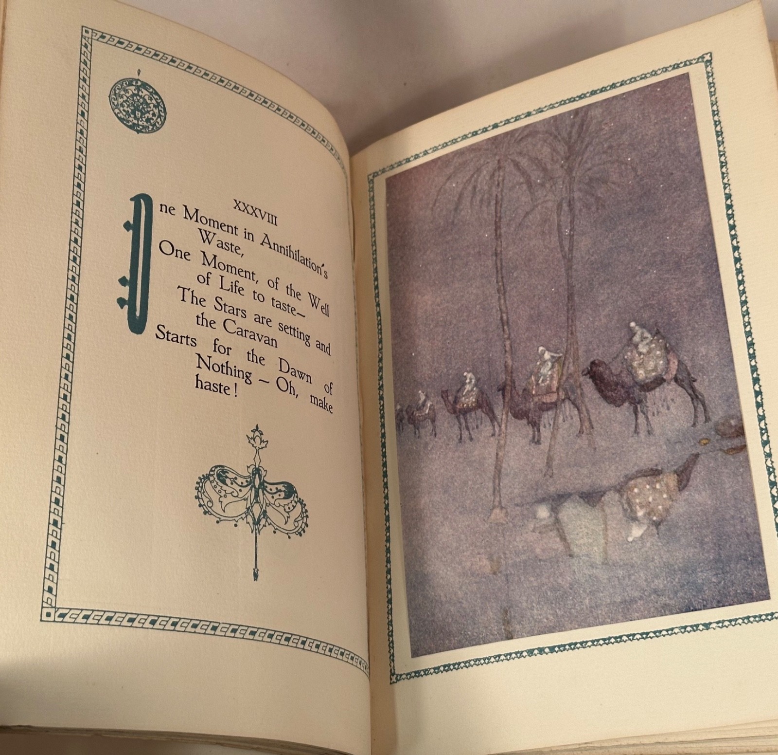 Rubaiyat of Omar Khayyam Book, Embossed, Leather Bound, Embossed Cover