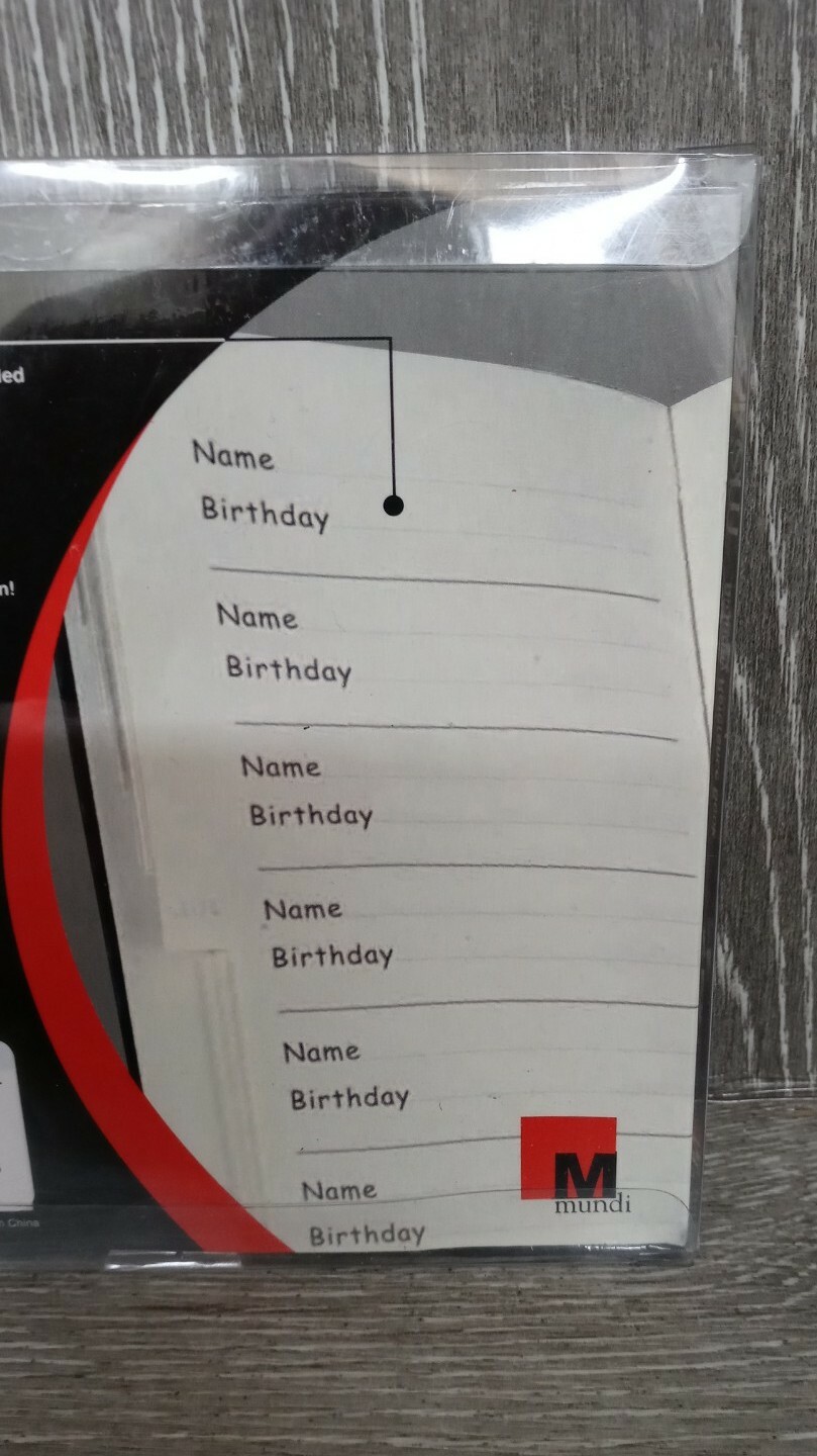Mundi Book’em Birthday Reference Book Never Forget Birthdays Again