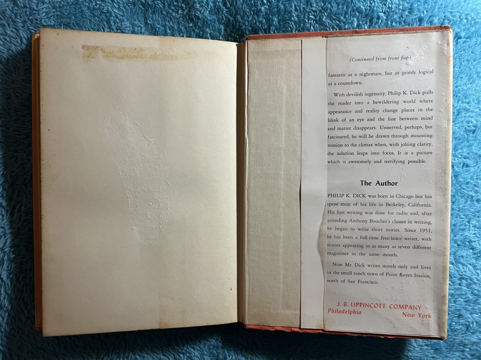 TIME OUT OF JOINT, Philip K. Dick, 1ST EDITION & PRINT, Lippincott, 1959