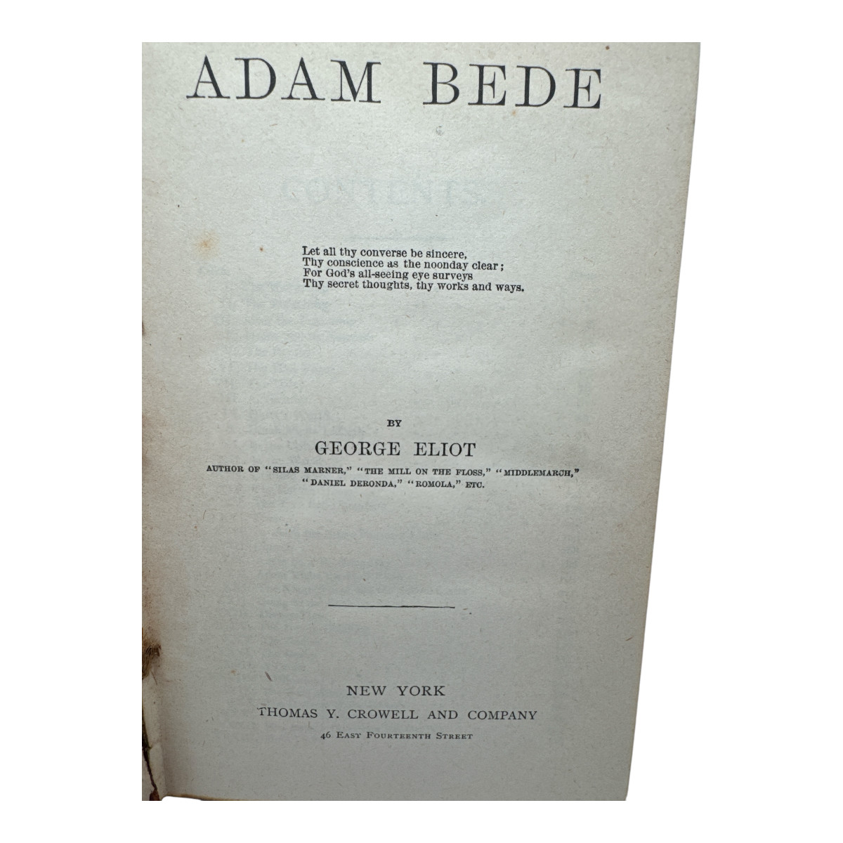 George Eliot Adam Bede 1892 Hardcover