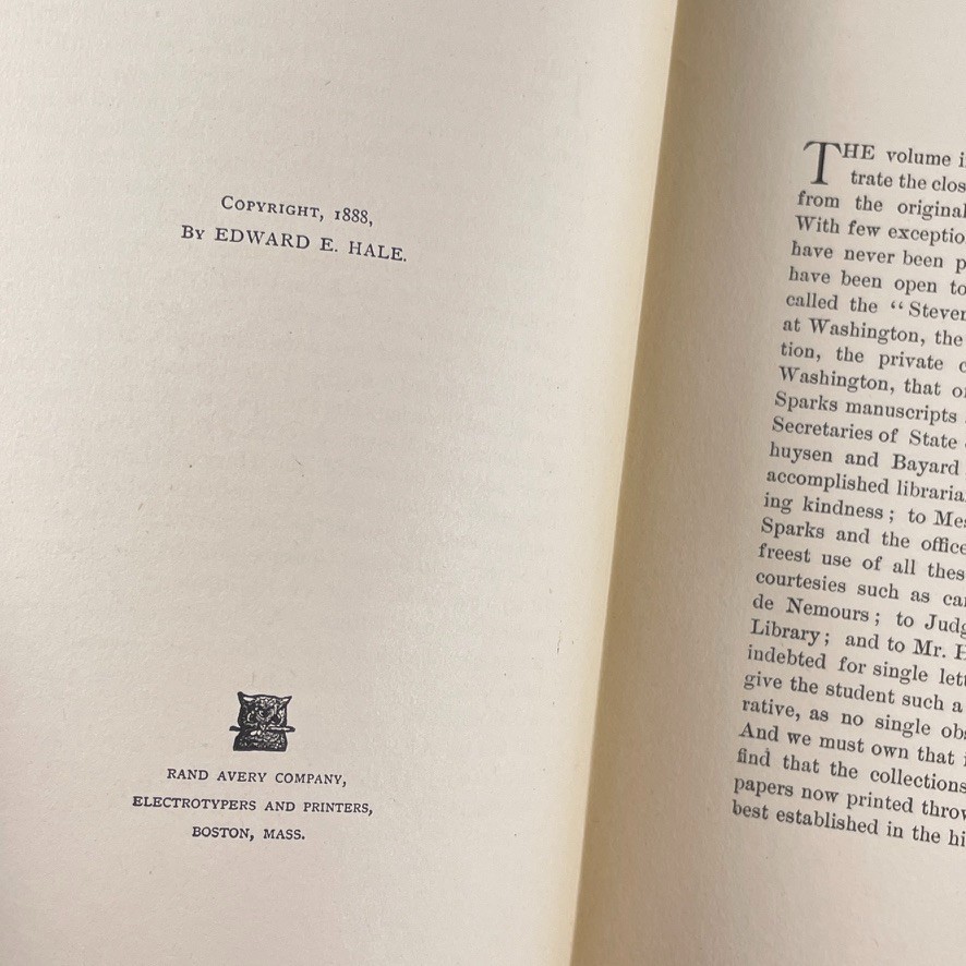 Franklin in France 2 Vols by Edward E. Hale – Roberts Bros 1888 – HC